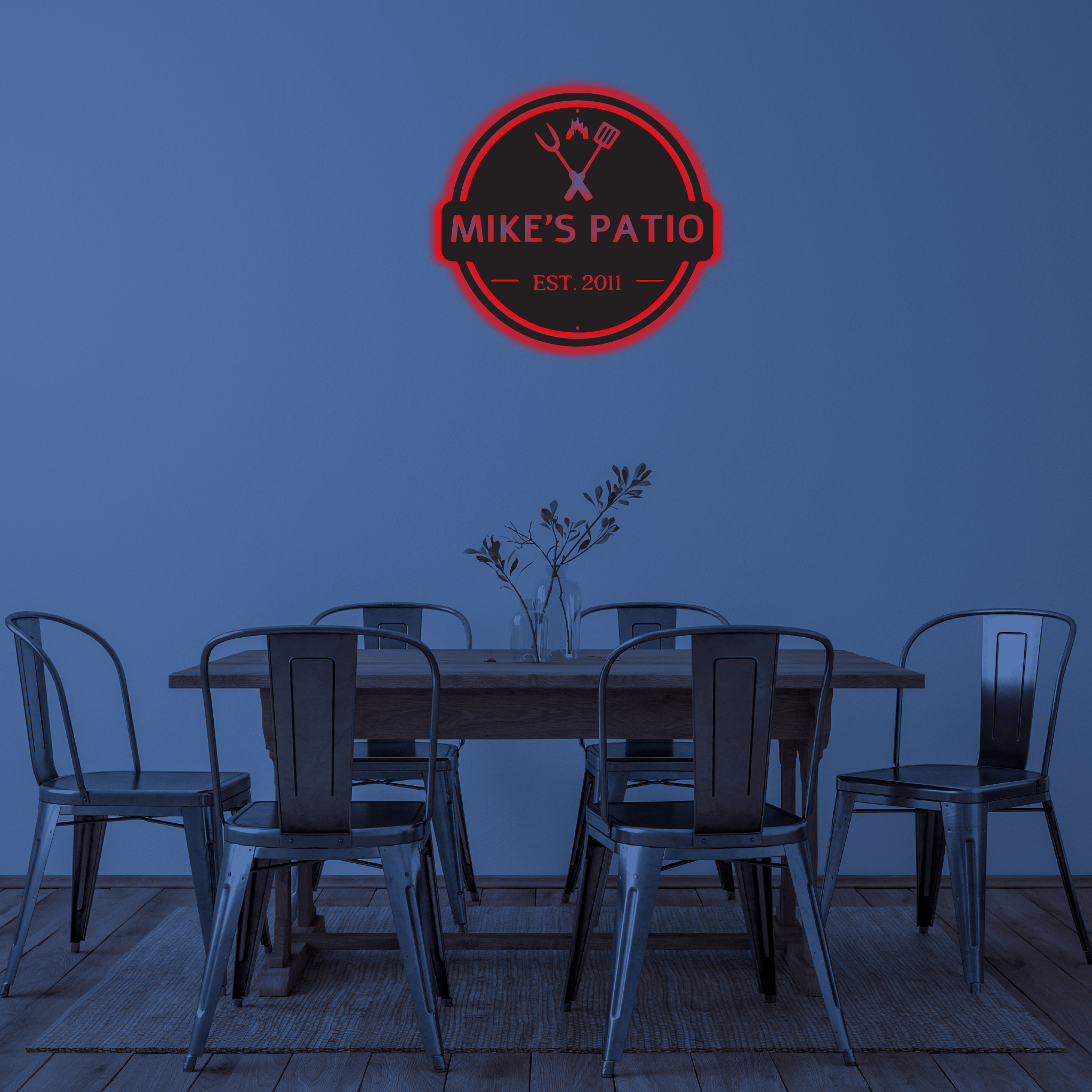 Personalized Backyard BBQ Sign - Metal Wall Art