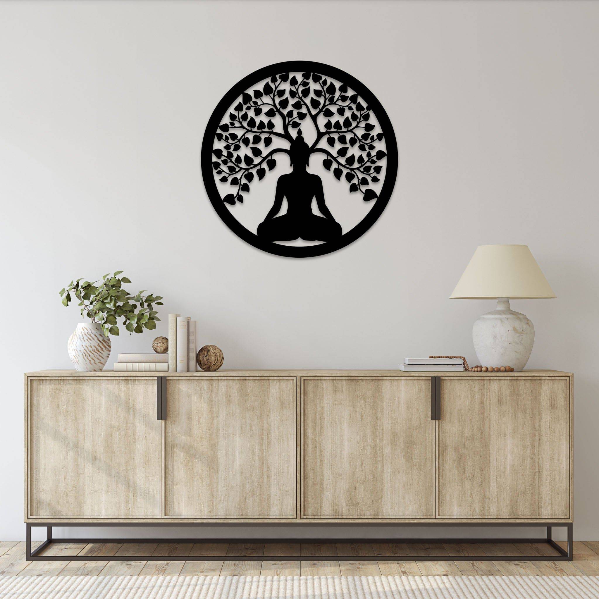 Tree of Life Buddha - Metal Wall Art