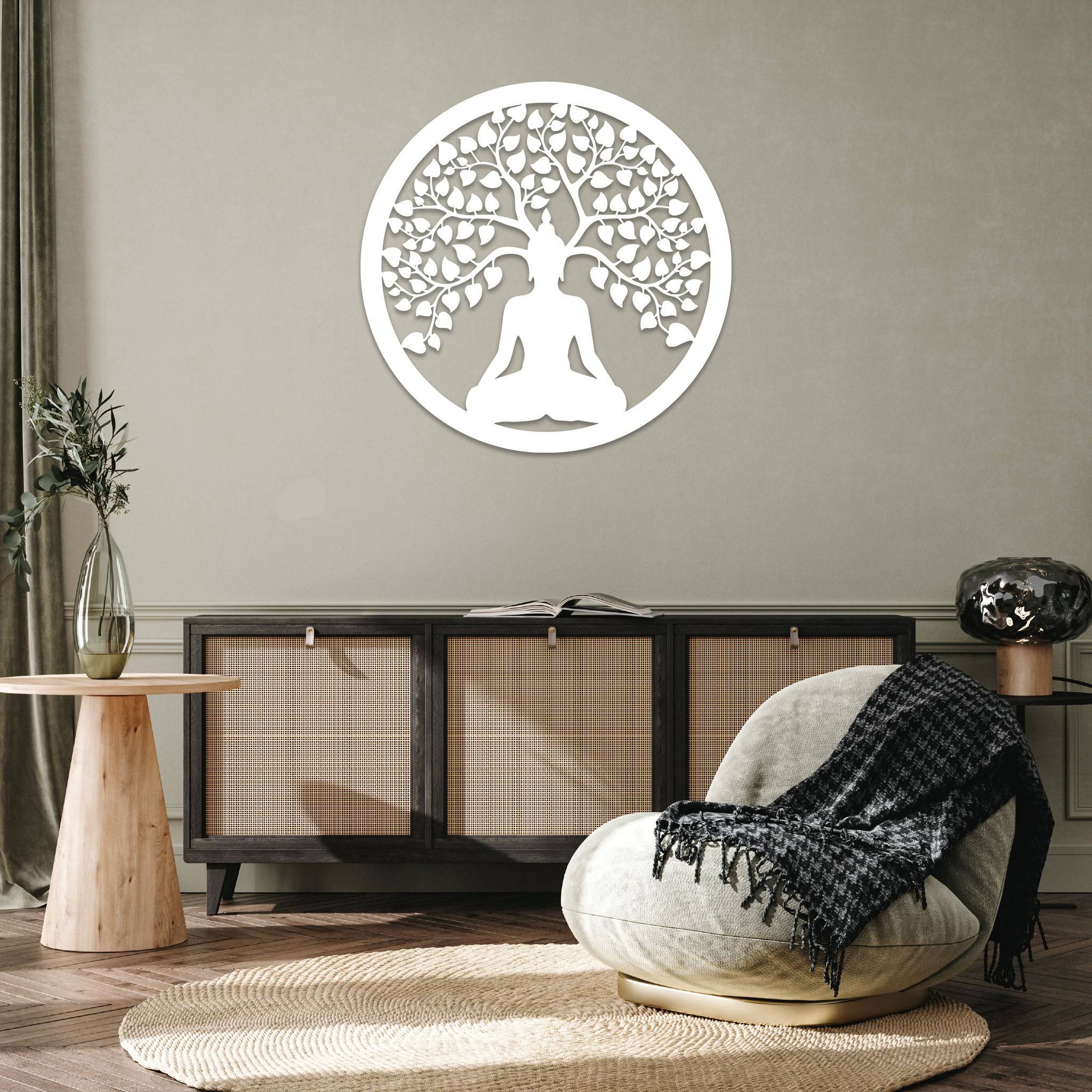 Tree of Life Buddha - Metal Wall Art