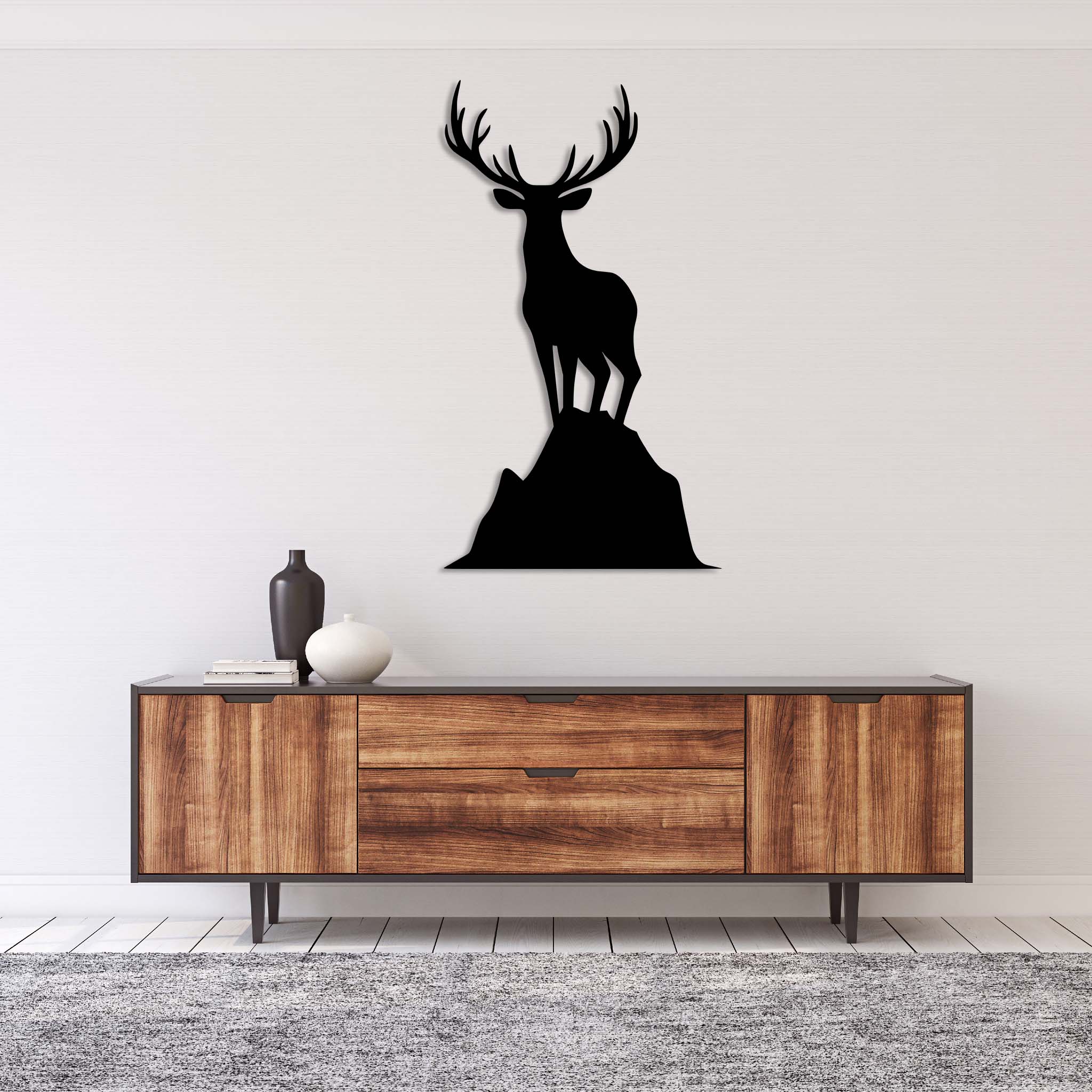 Overlooking Deer - Metal Wall Art