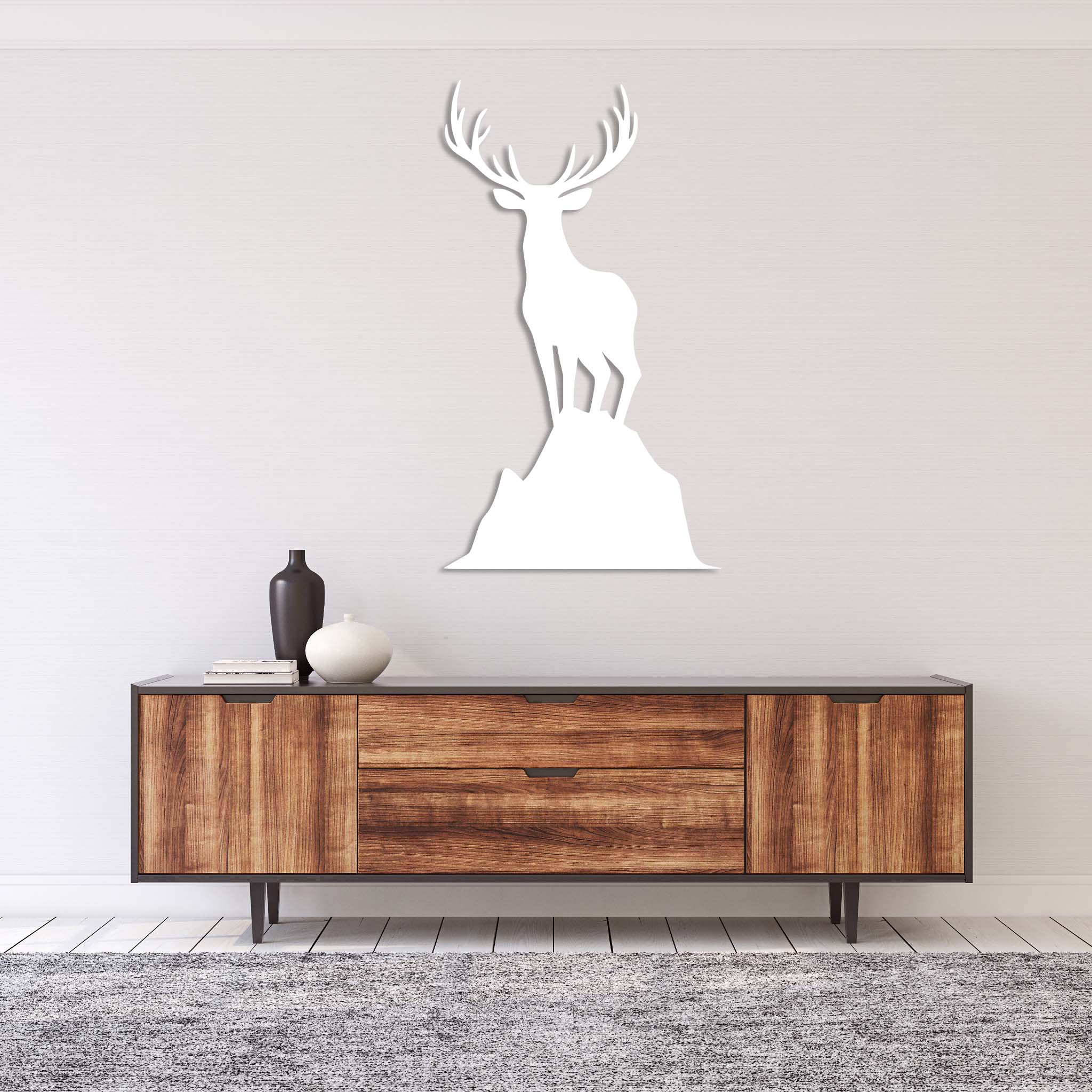 Overlooking Deer - Metal Wall Art