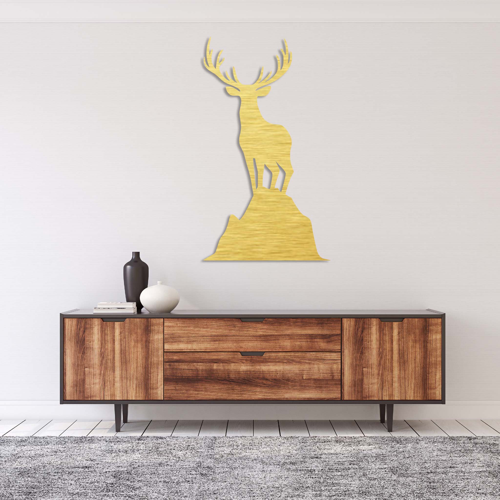 Overlooking Deer - Metal Wall Art
