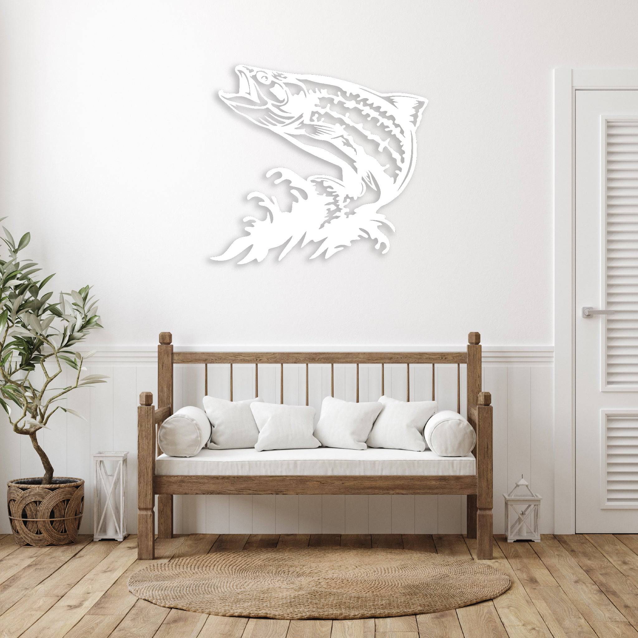 Jumping Trout - Metal Wall Art