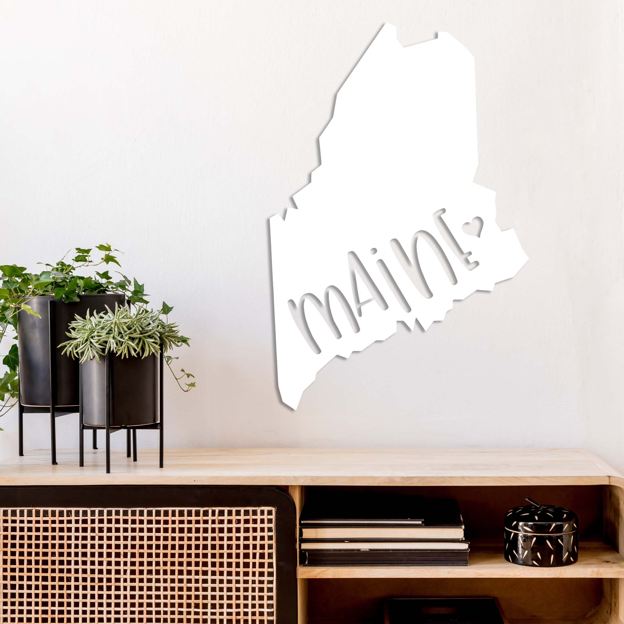 Maine Love State - Metal Wall Art