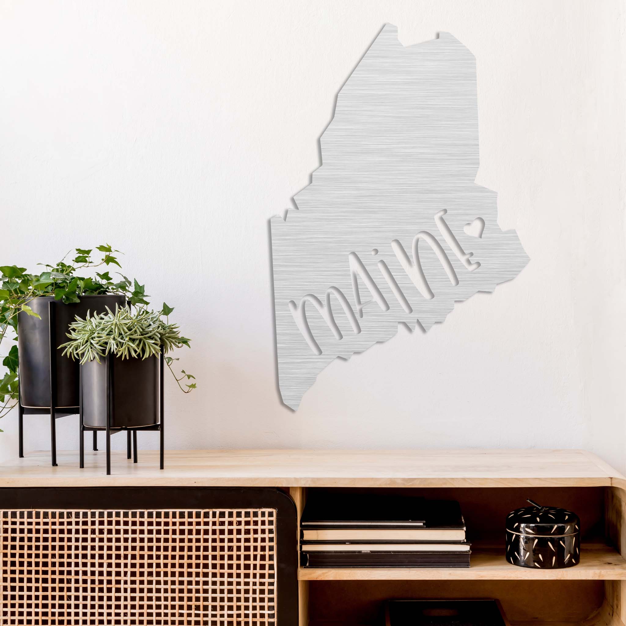 Maine Love State - Metal Wall Art