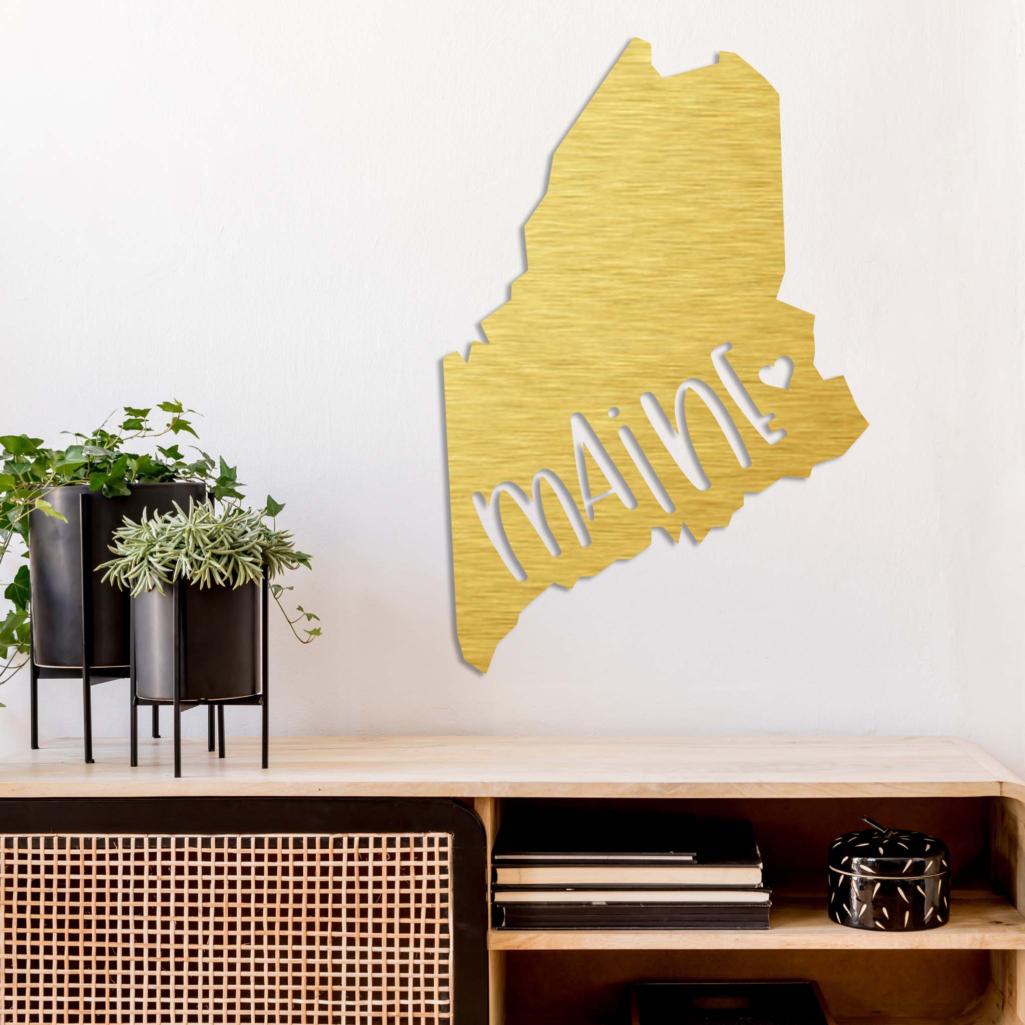 Maine Love State - Metal Wall Art