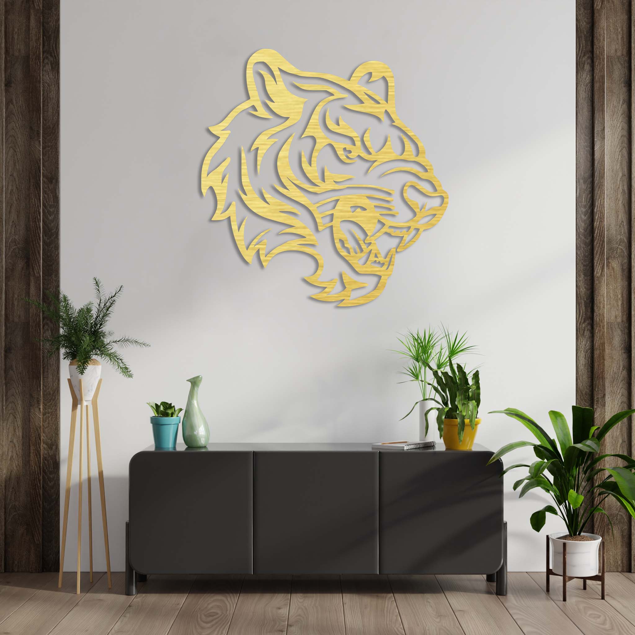 Roaring Tiger Head - Metal Wall Art
