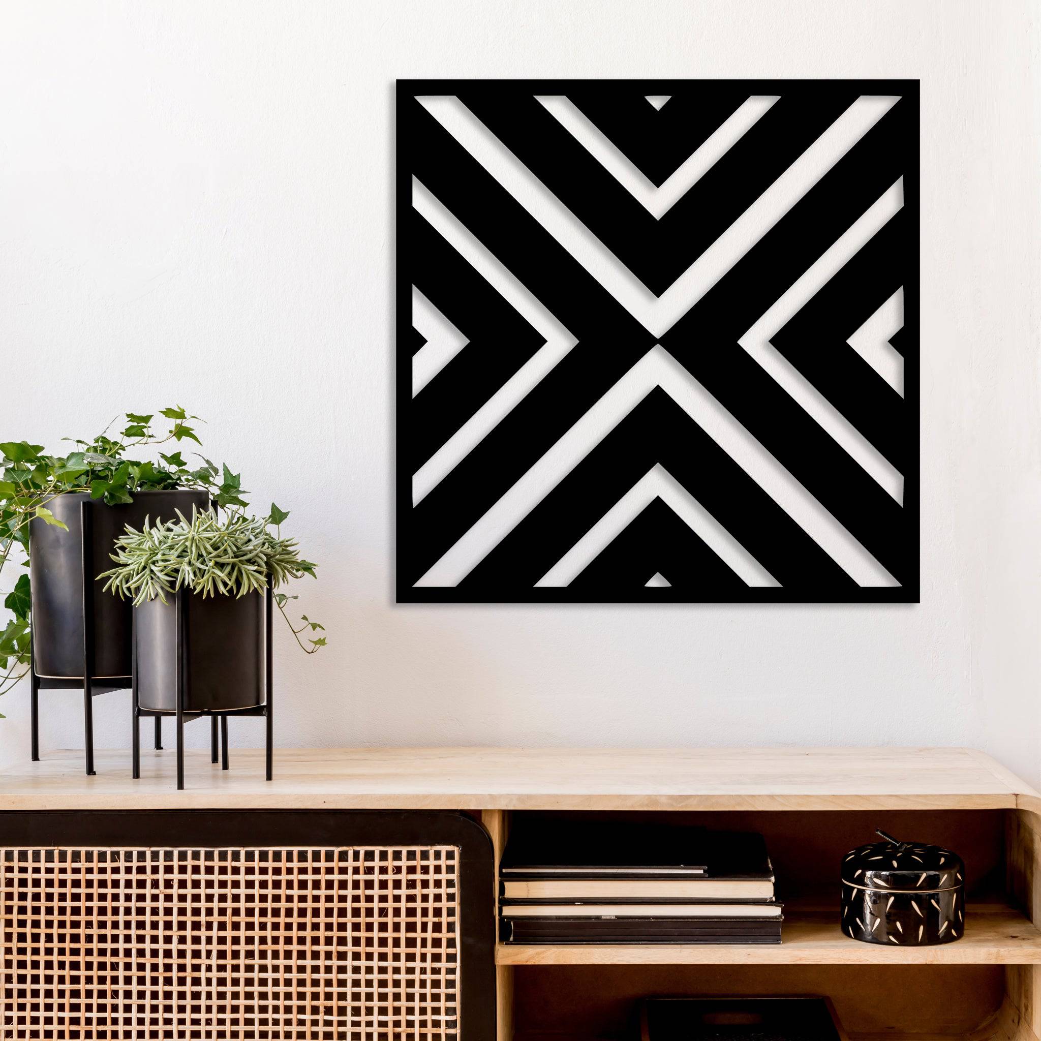 Geometric Square Pattern - Metal Wall Art