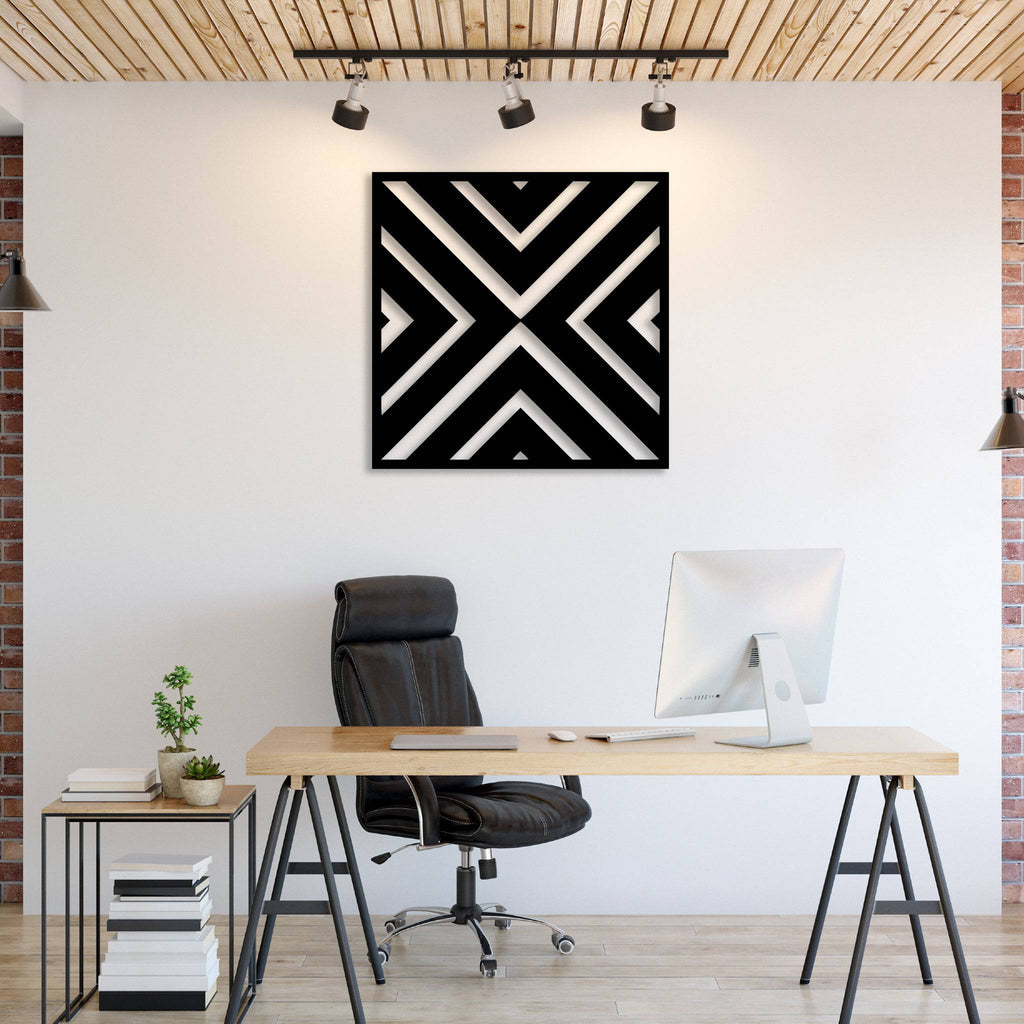 Geometric Square Pattern - Metal Wall Art