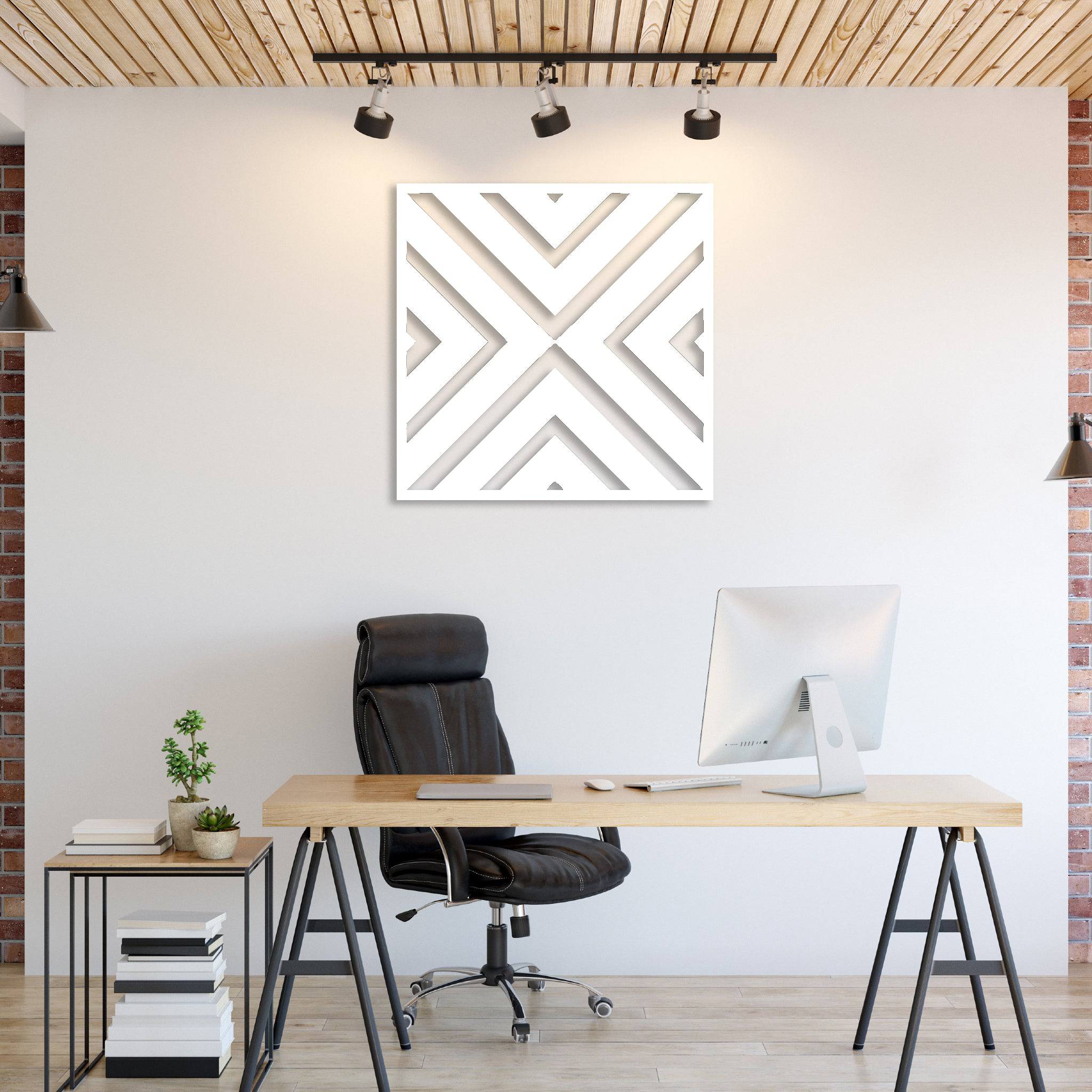 Geometric Square Pattern - Metal Wall Art