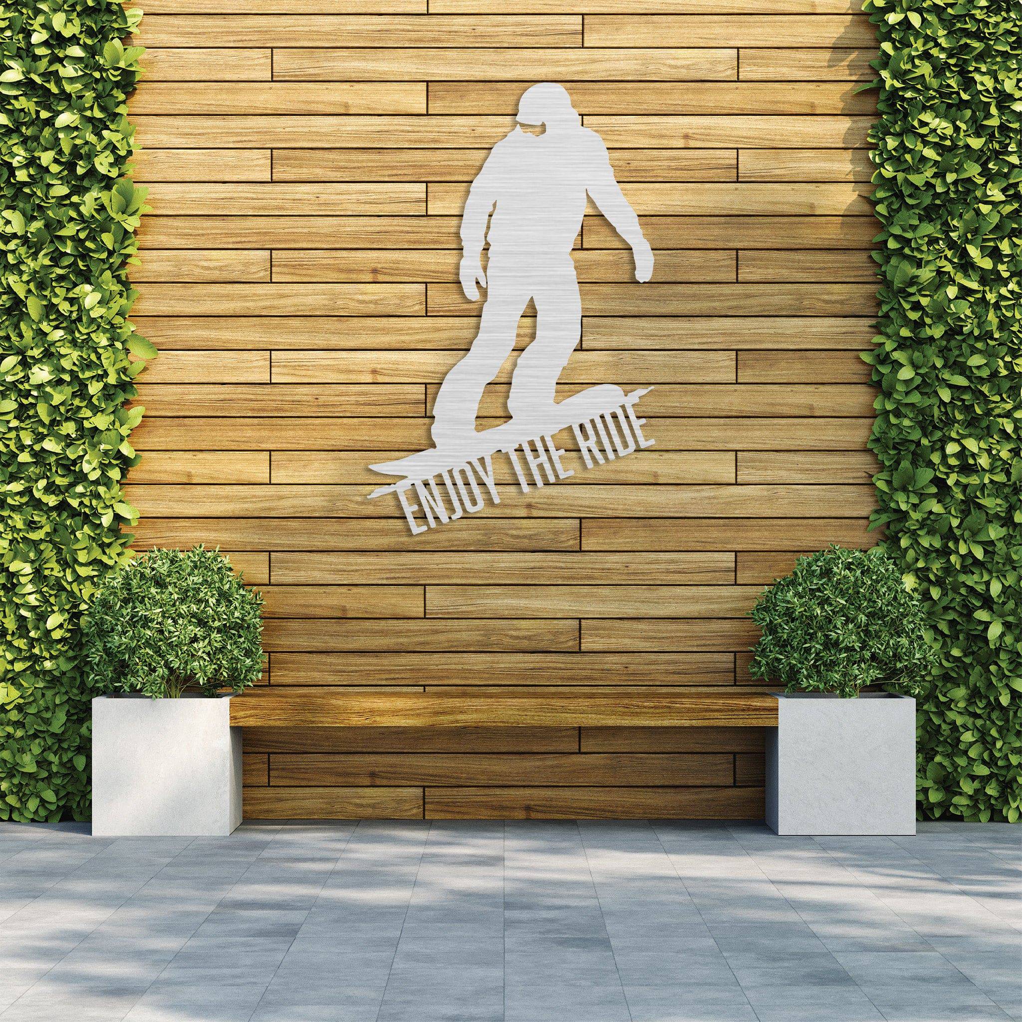Enjoy The Ride Snowboarder - Metal Wall Art