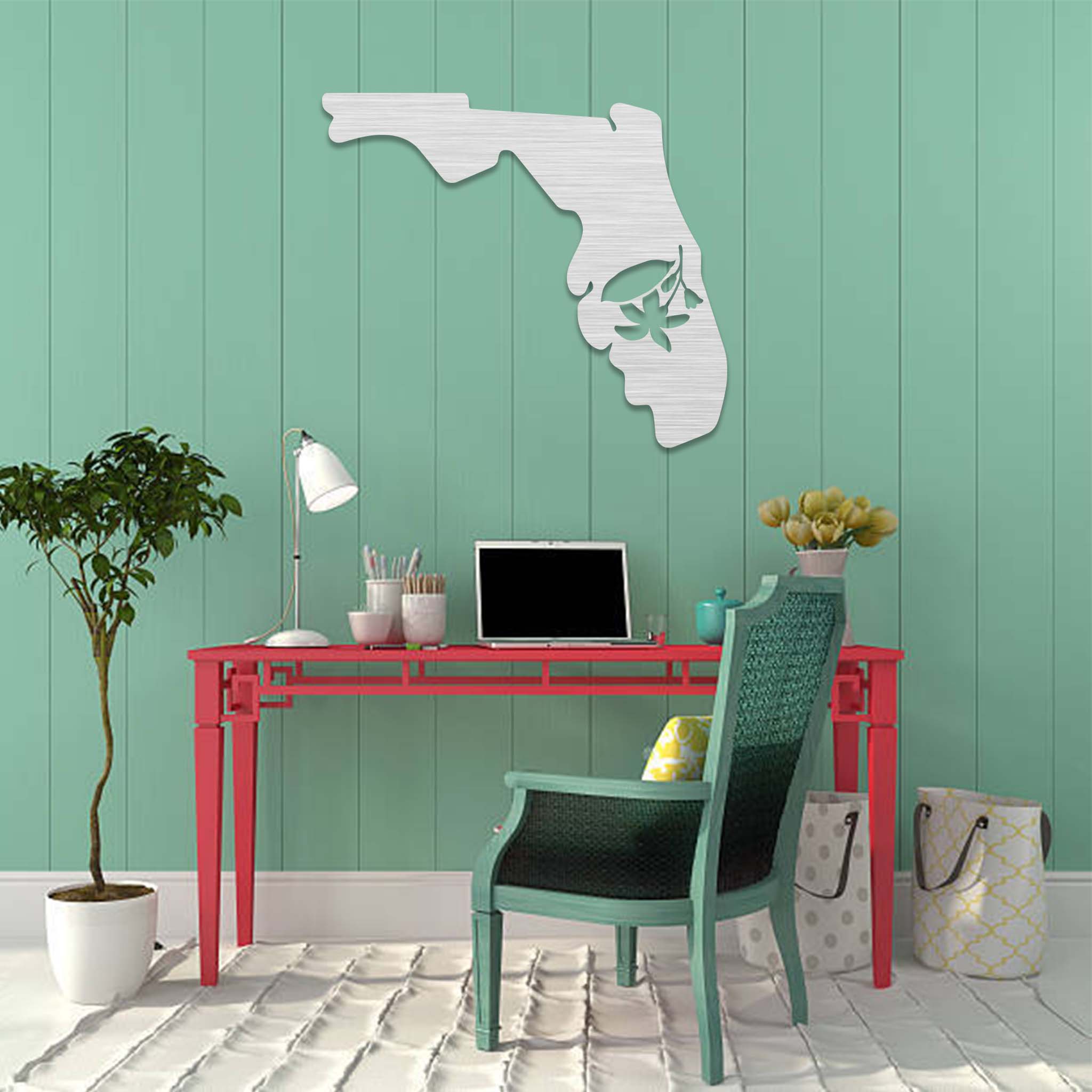 Orange Blossom Florida State - Metal Wall Art