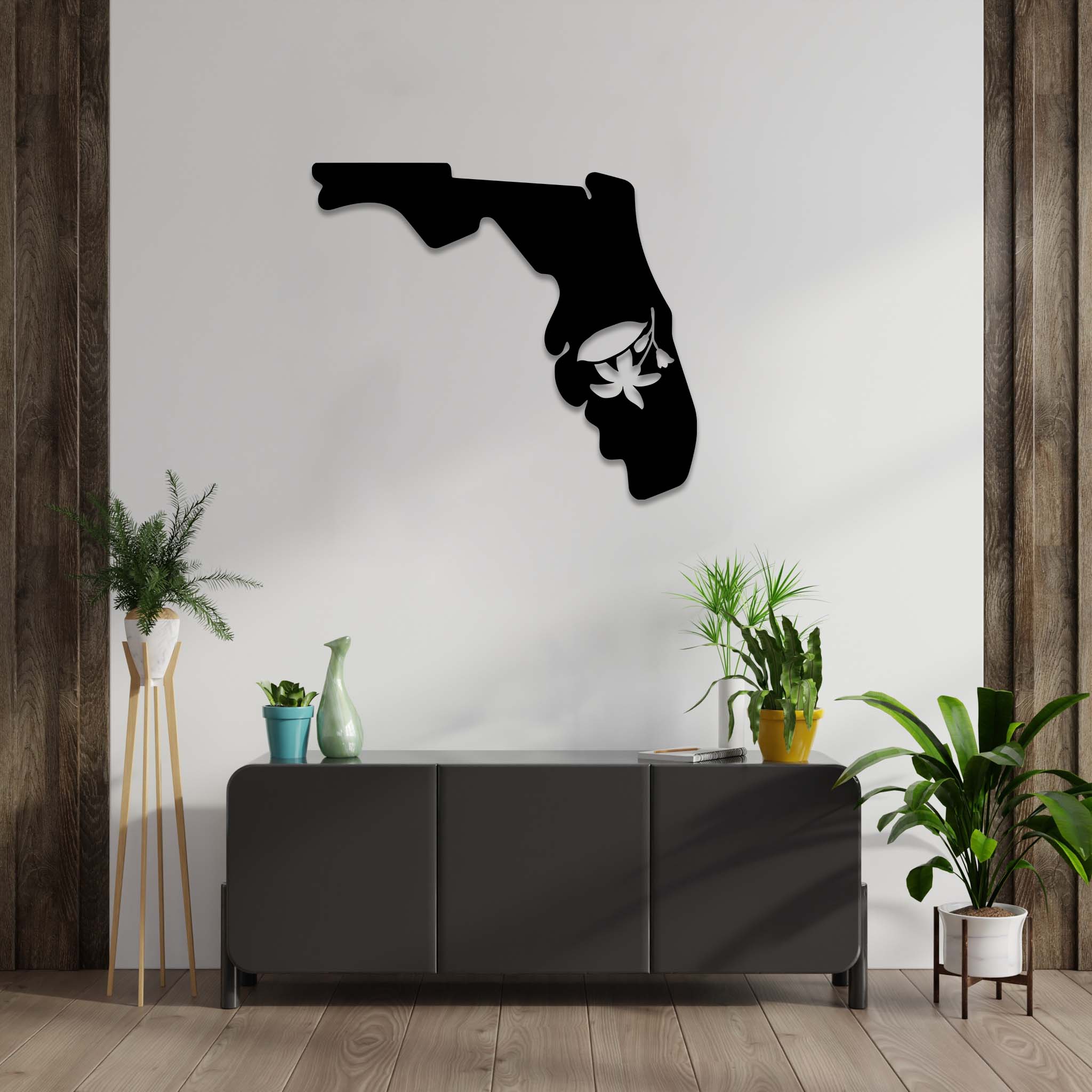 Orange Blossom Florida State - Metal Wall Art