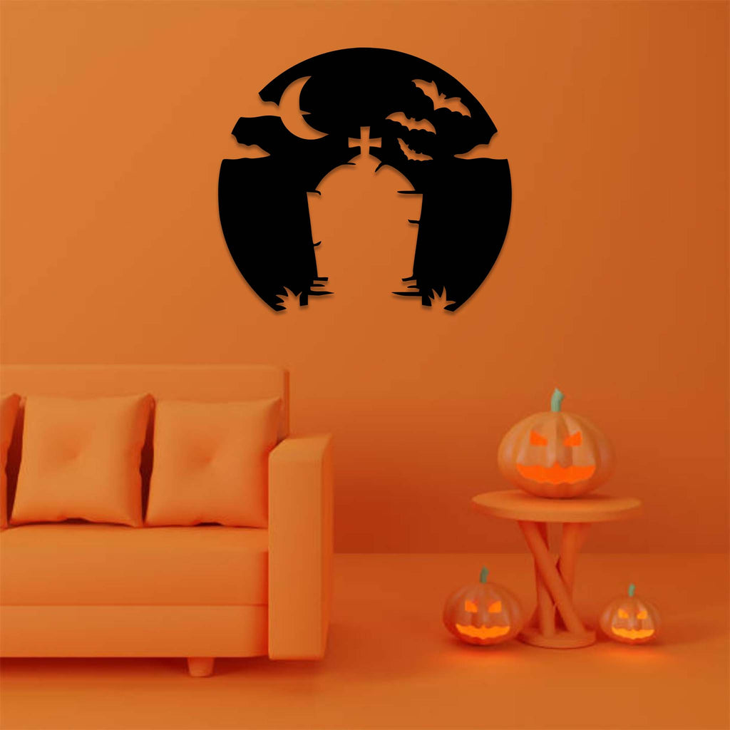 Spooky Tombstone - Metal Wall Art