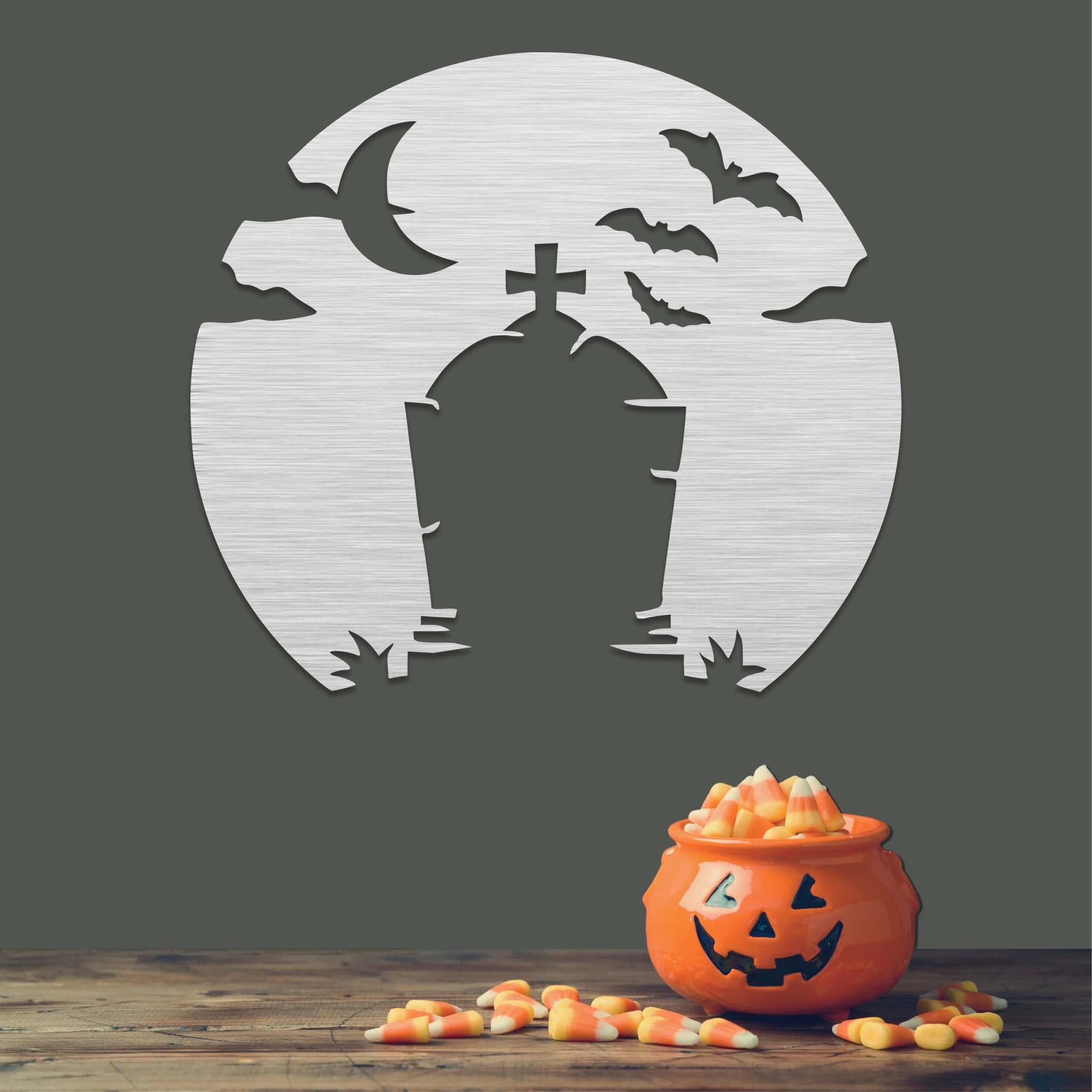 Spooky Tombstone - Metal Wall Art