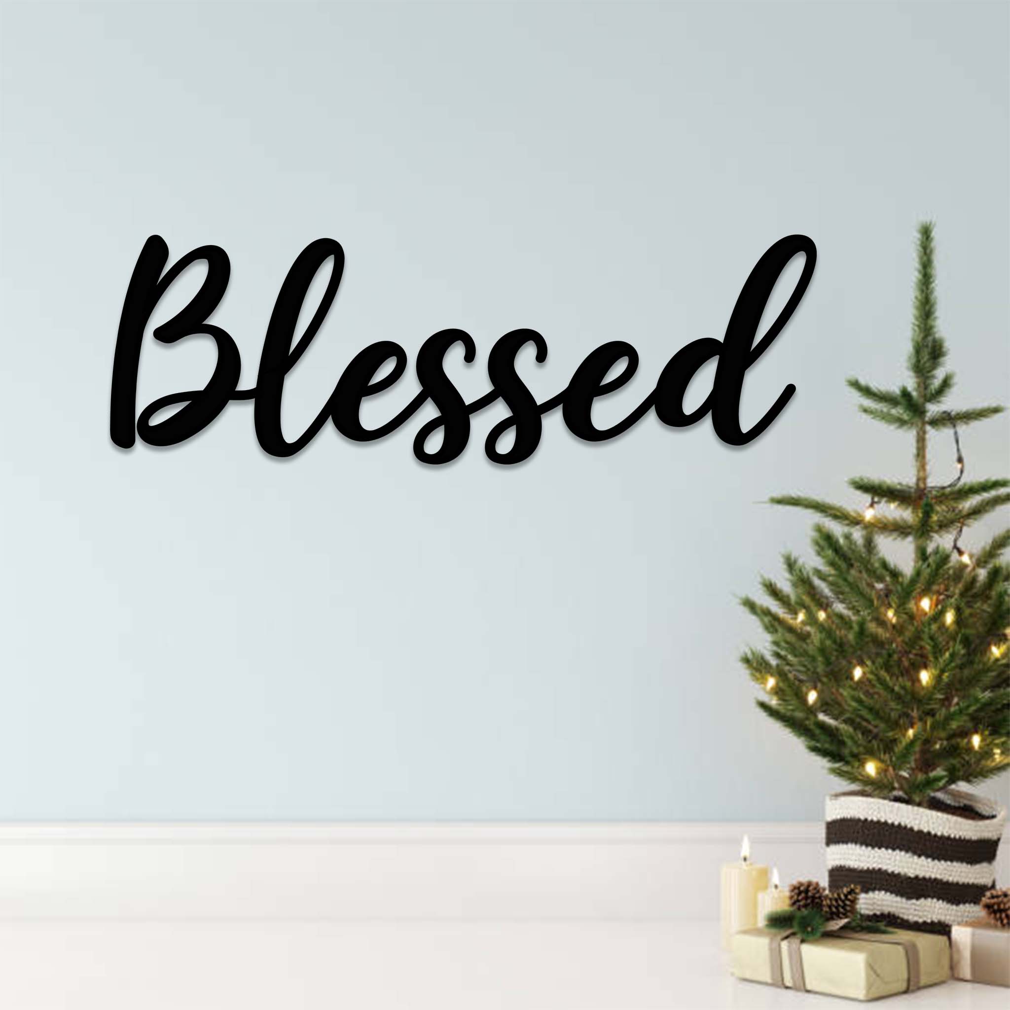 Blessed Script - Metal Wall Art