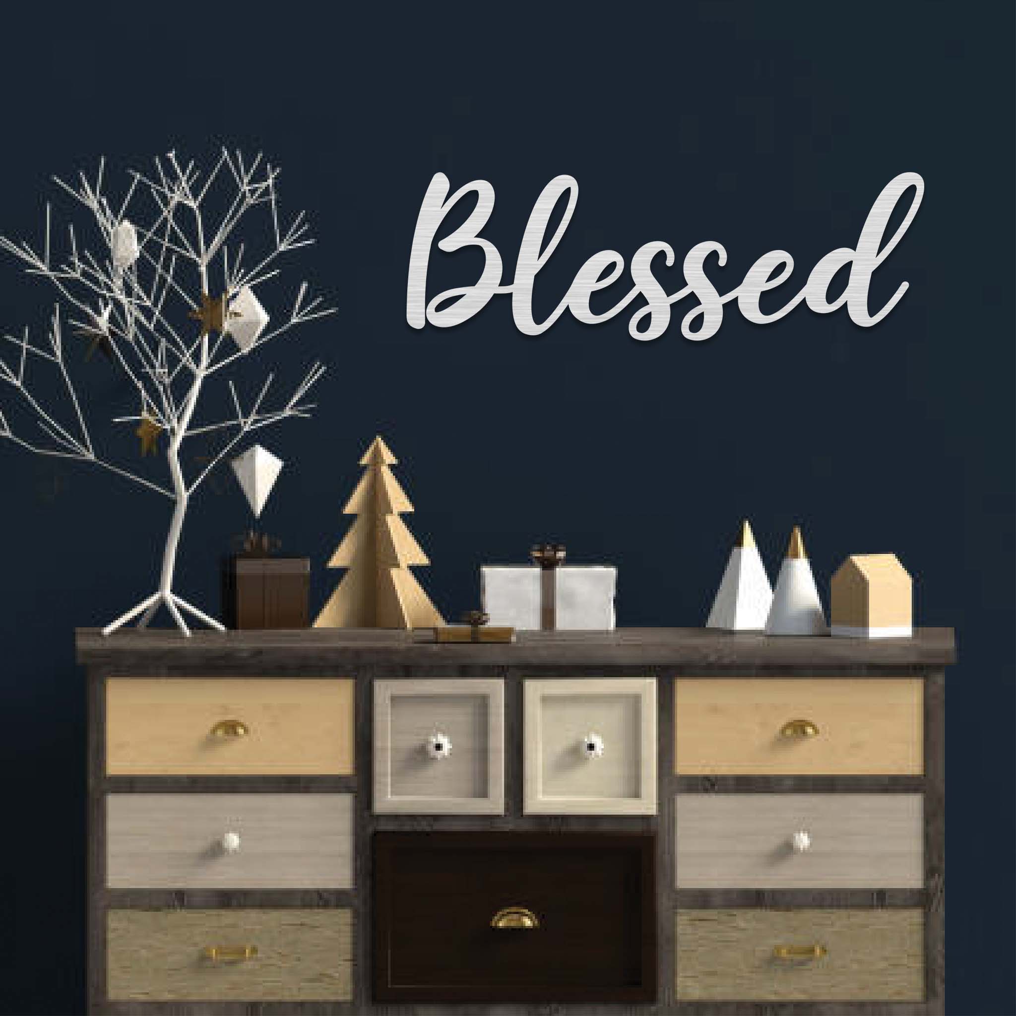Blessed Script - Metal Wall Art