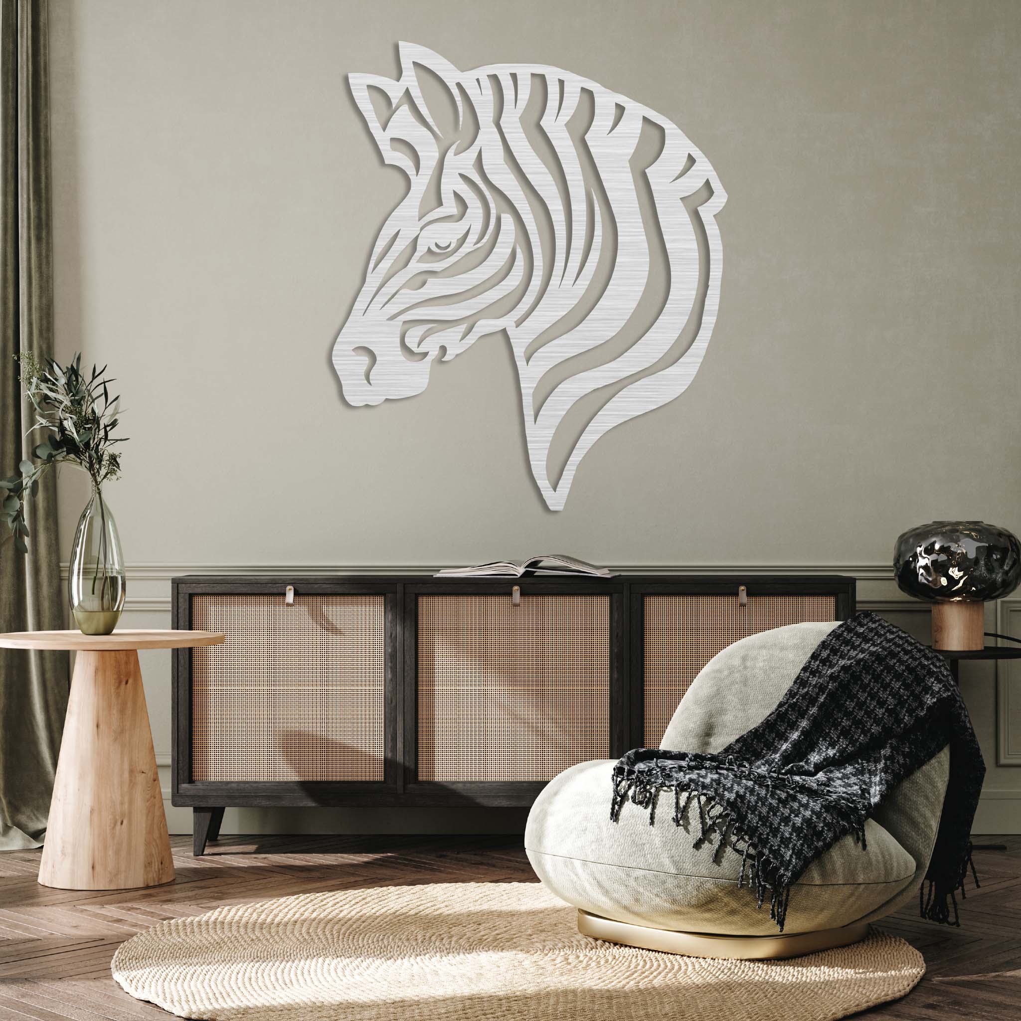 Zebra Head - Metal Wall Art