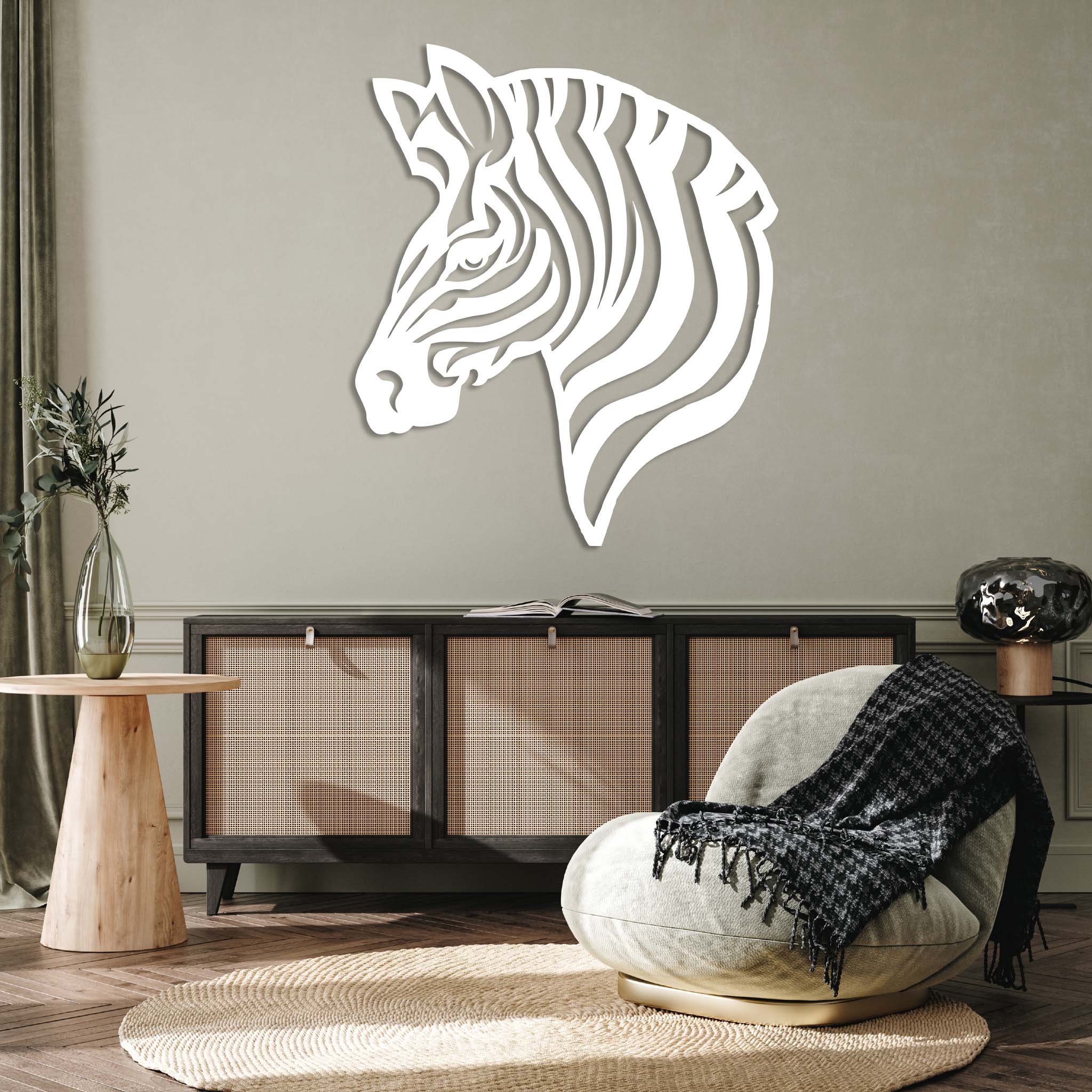 Zebra Head - Metal Wall Art