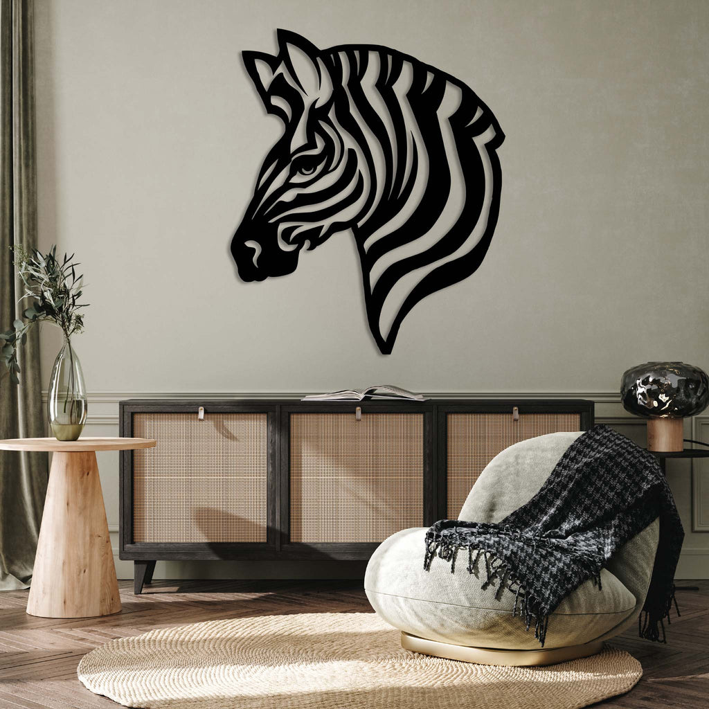 Zebra Head - Metal Wall Art