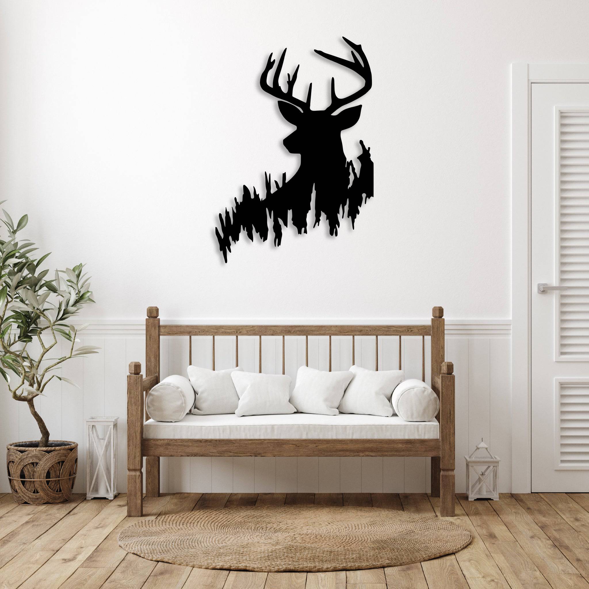 Deer In The Woods - Metal Wall Art