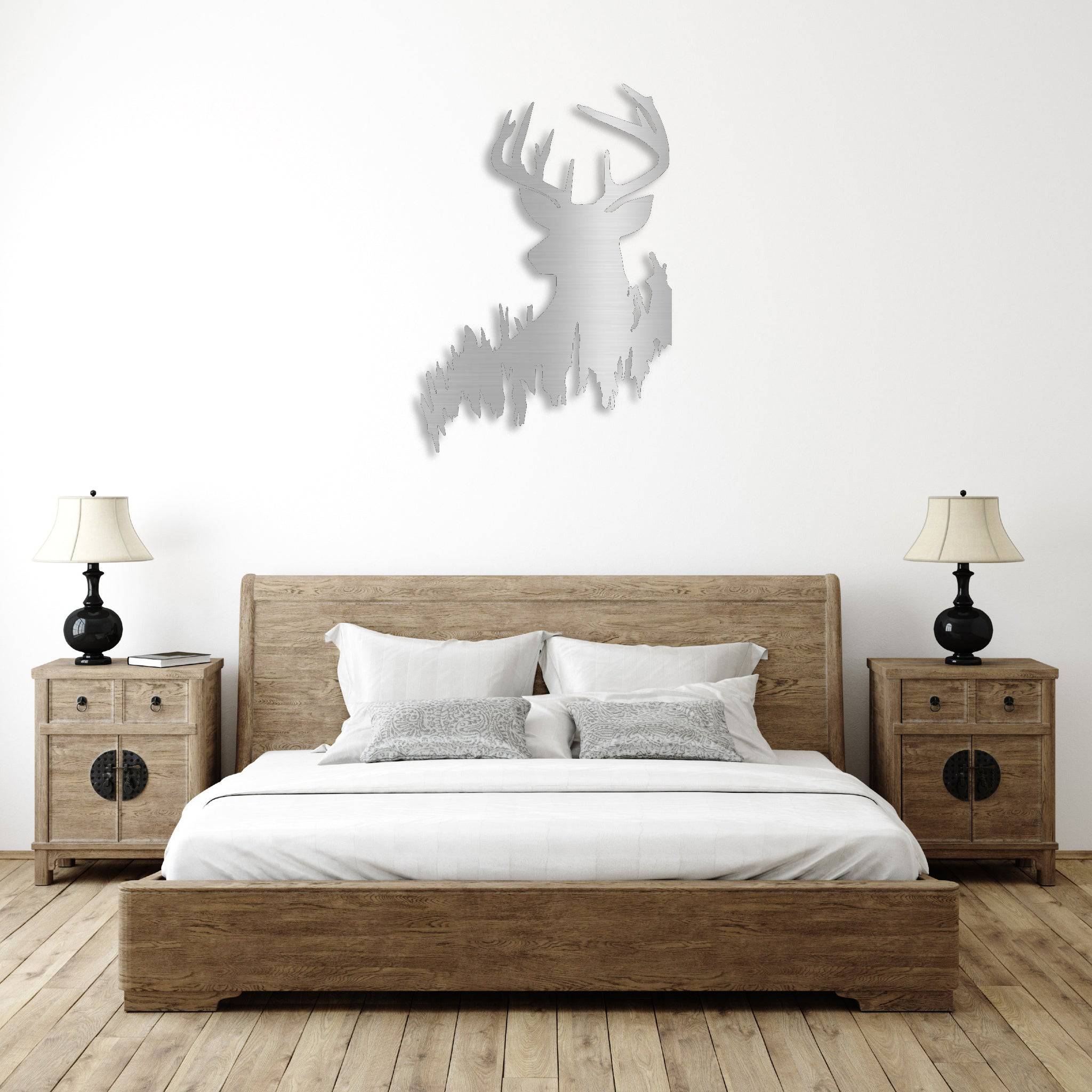 Deer In The Woods - Metal Wall Art