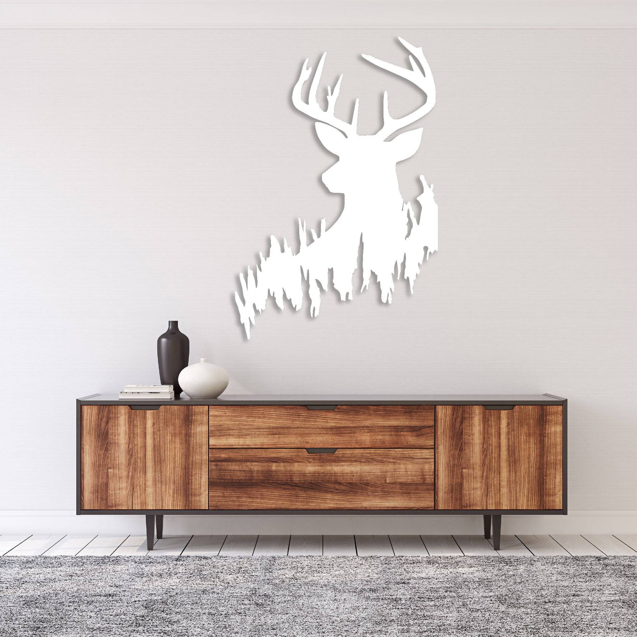 Deer In The Woods - Metal Wall Art
