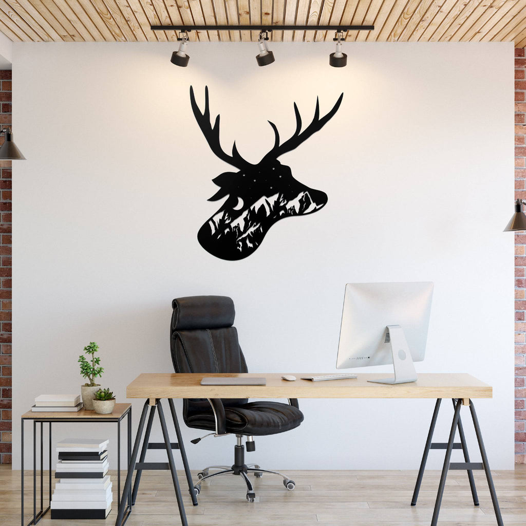 Deer Head Design - Metal Wall Art