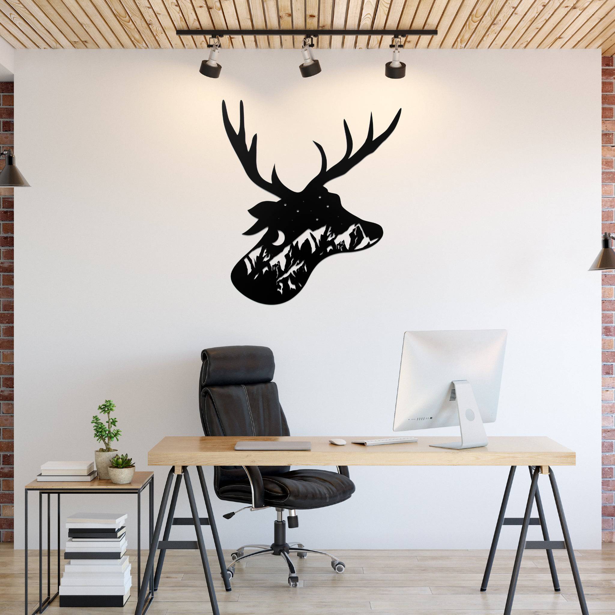 Deer Head Design - Metal Wall Art