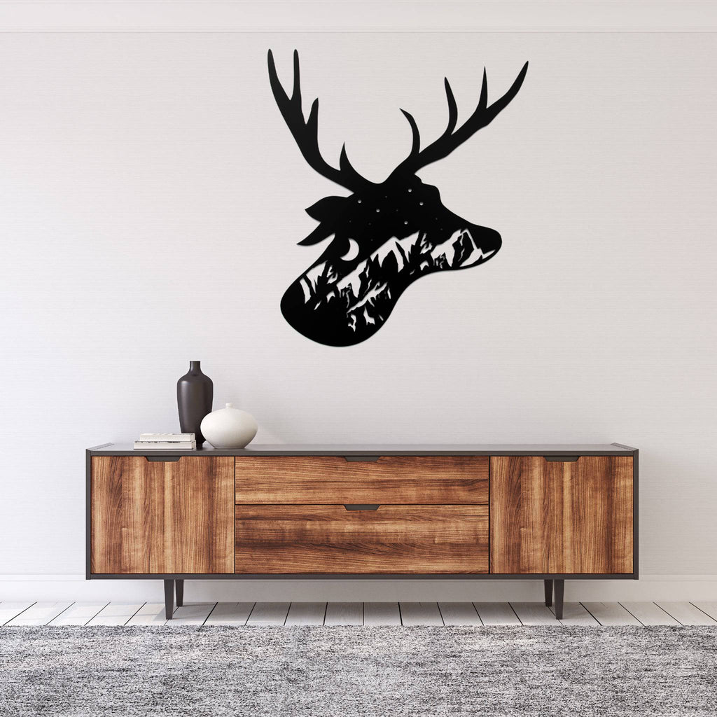Deer Head Design - Metal Wall Art