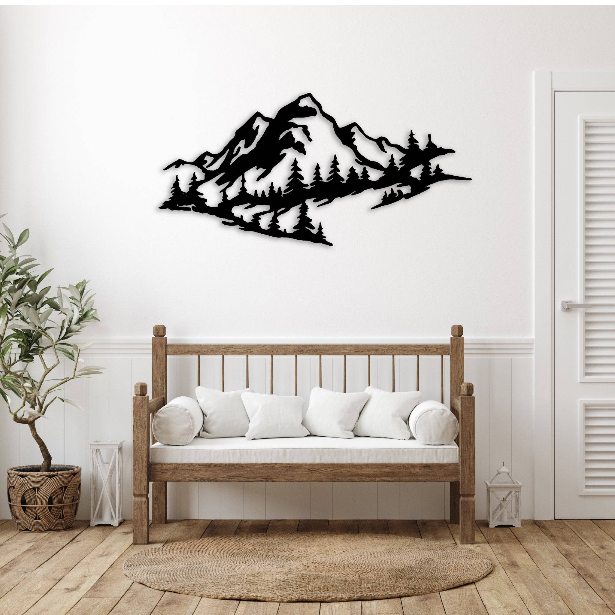Mountain Range View - Metal Wall Art
