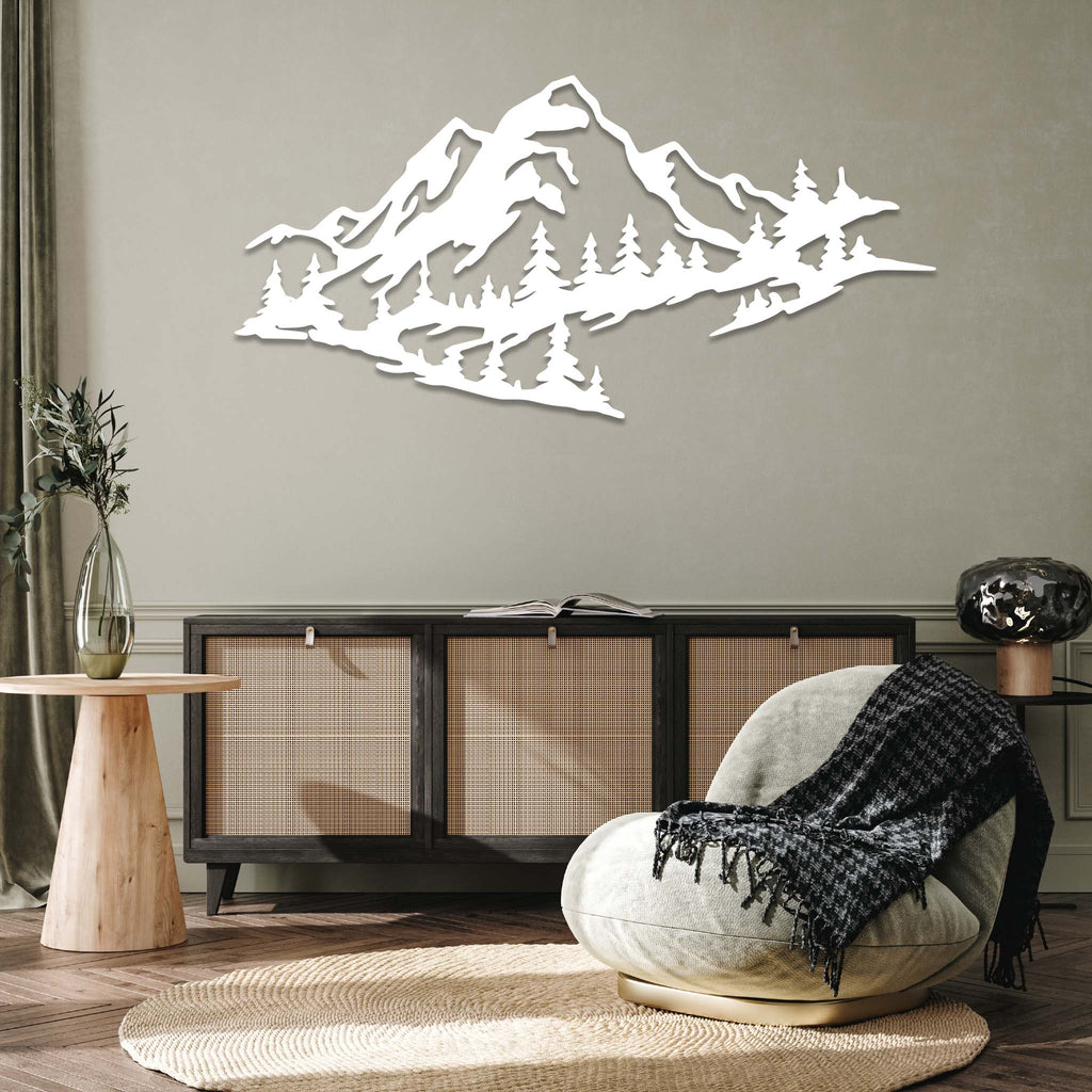 Mountain Range View - Metal Wall Art