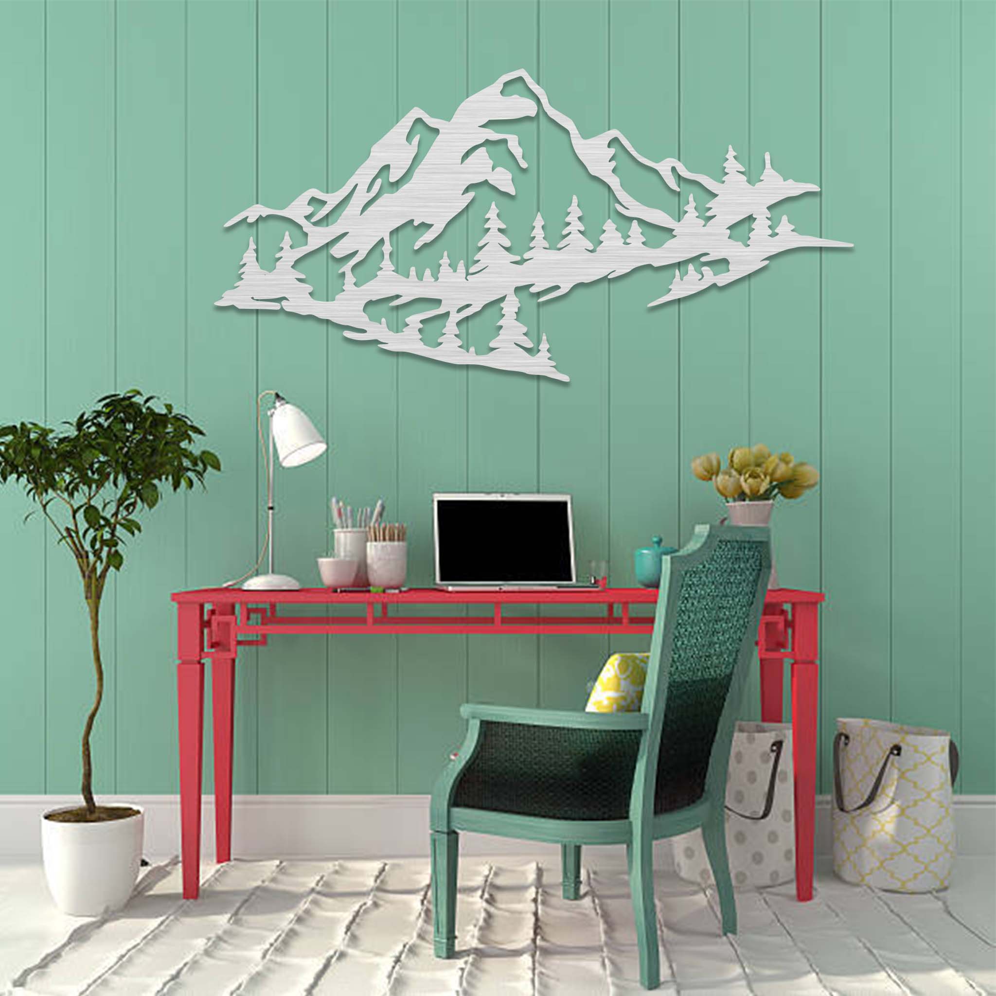 Mountain Range View - Metal Wall Art