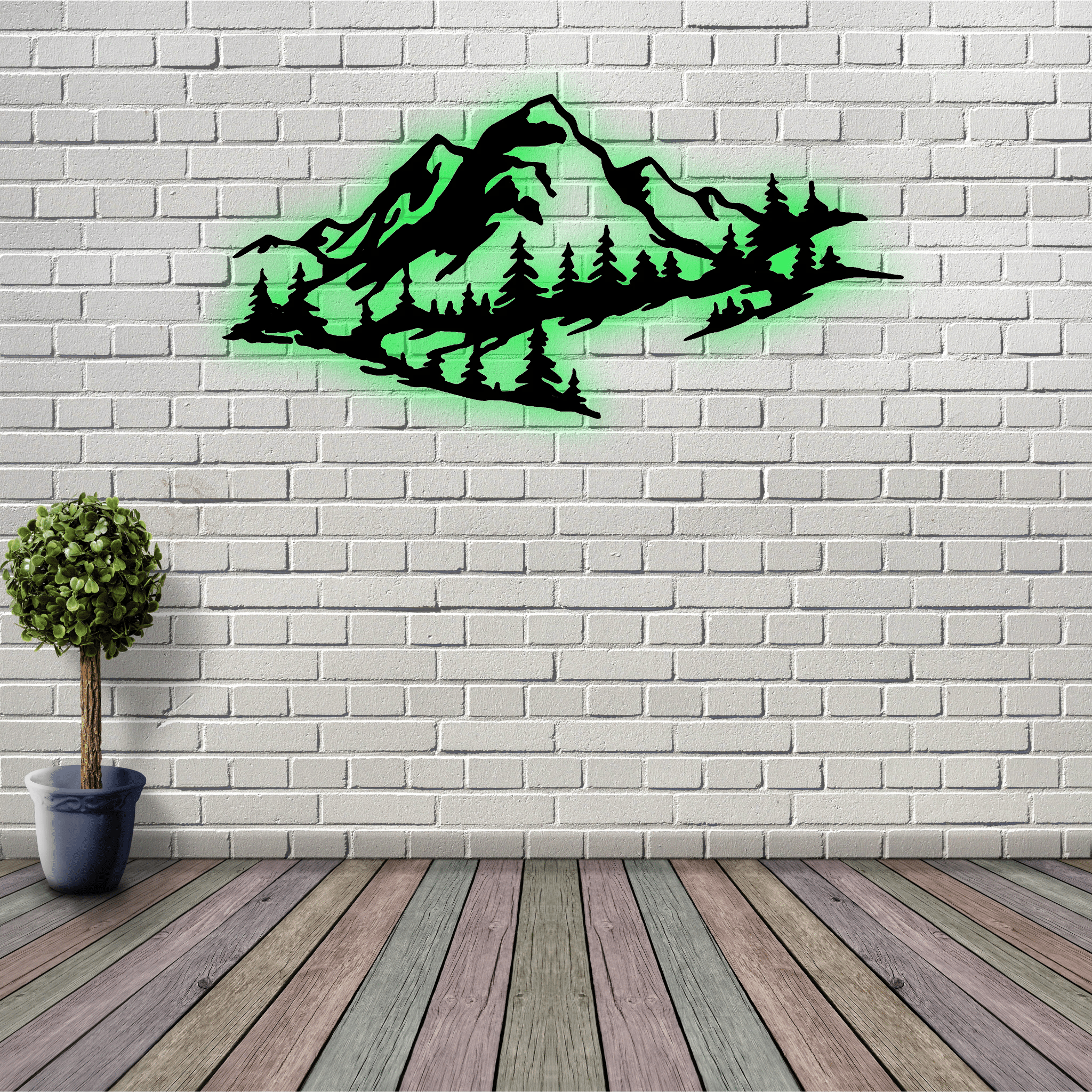 Mountain Range View - Metal Wall Art