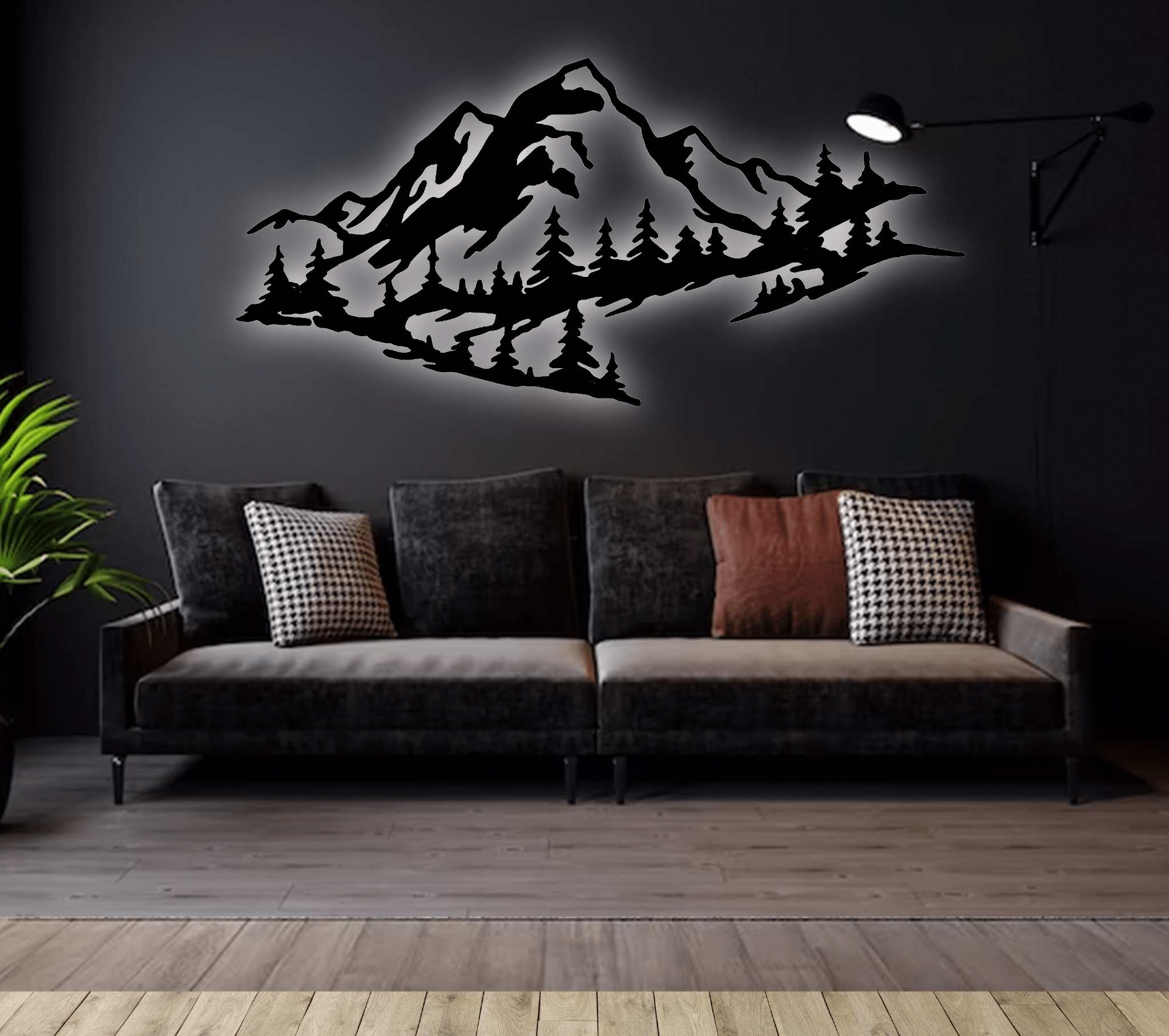 Mountain Range View - Metal Wall Art