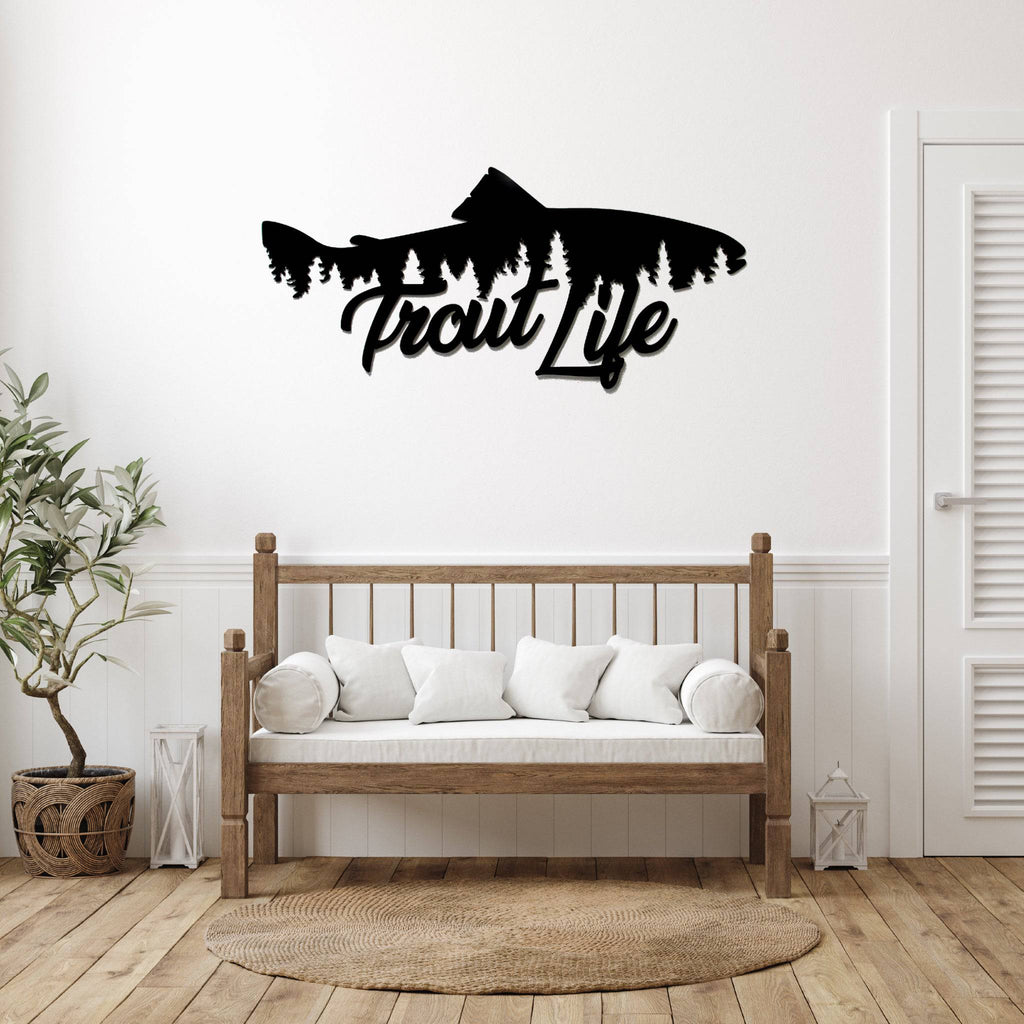 Trout Life Fish Design - Metal Wall Art