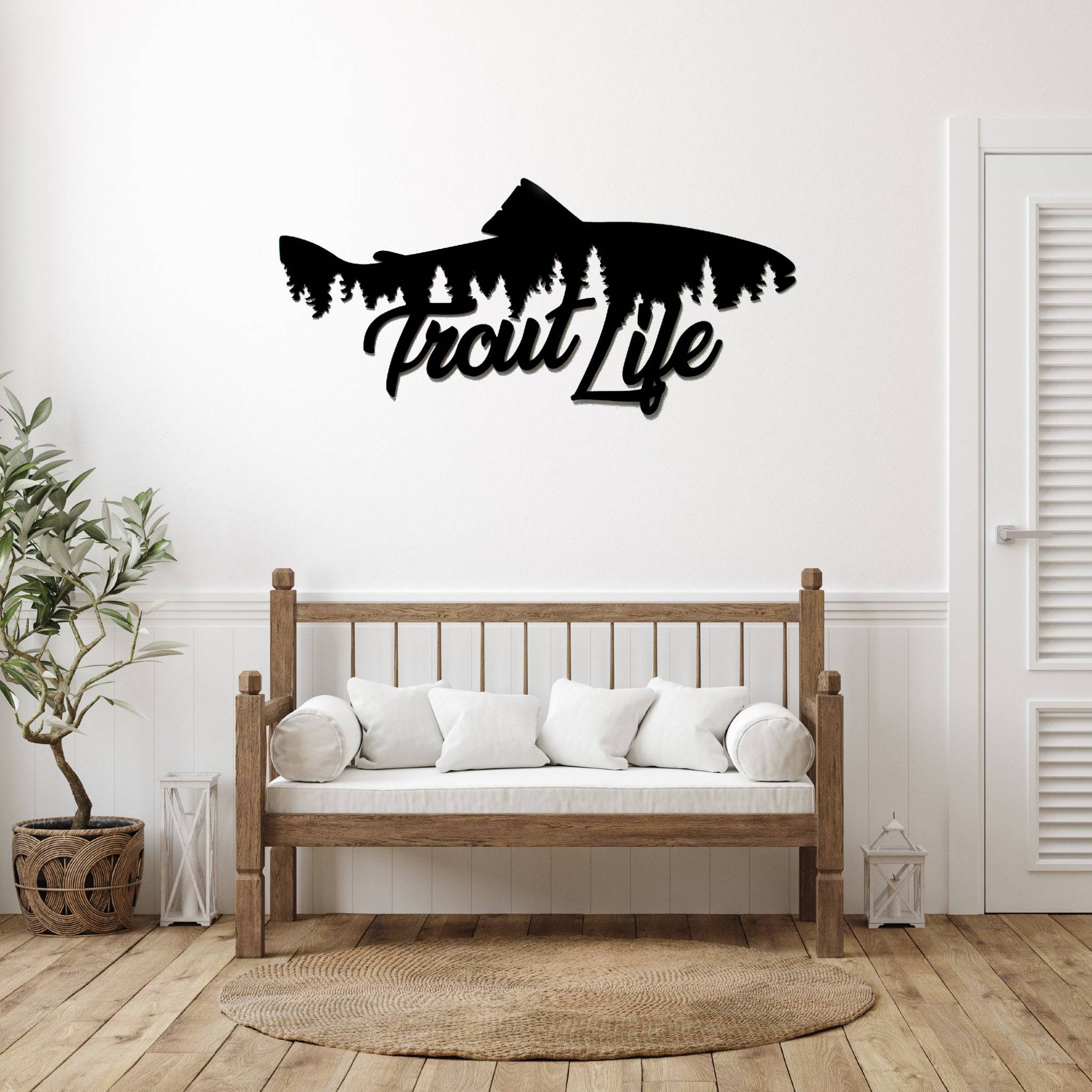 Trout Life Fish Design - Metal Wall Art