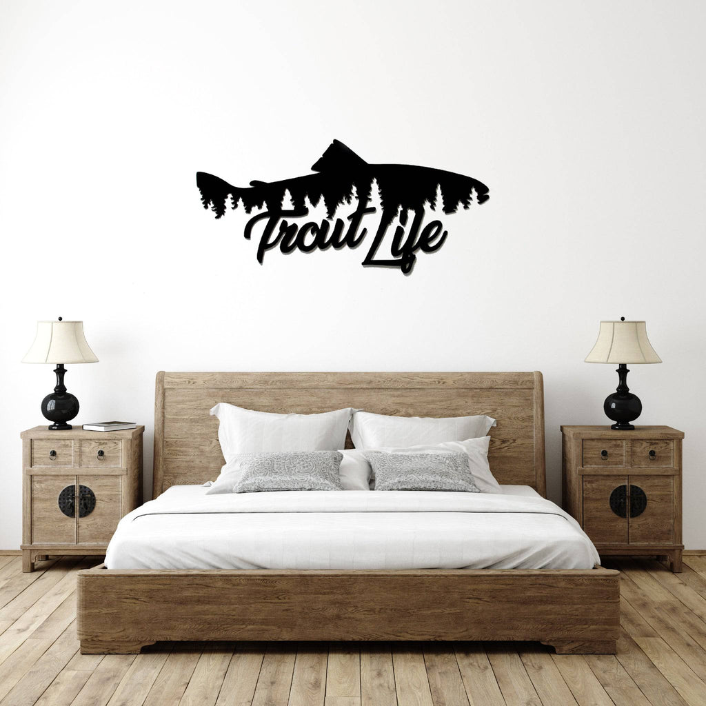 Trout Life Fish Design - Metal Wall Art