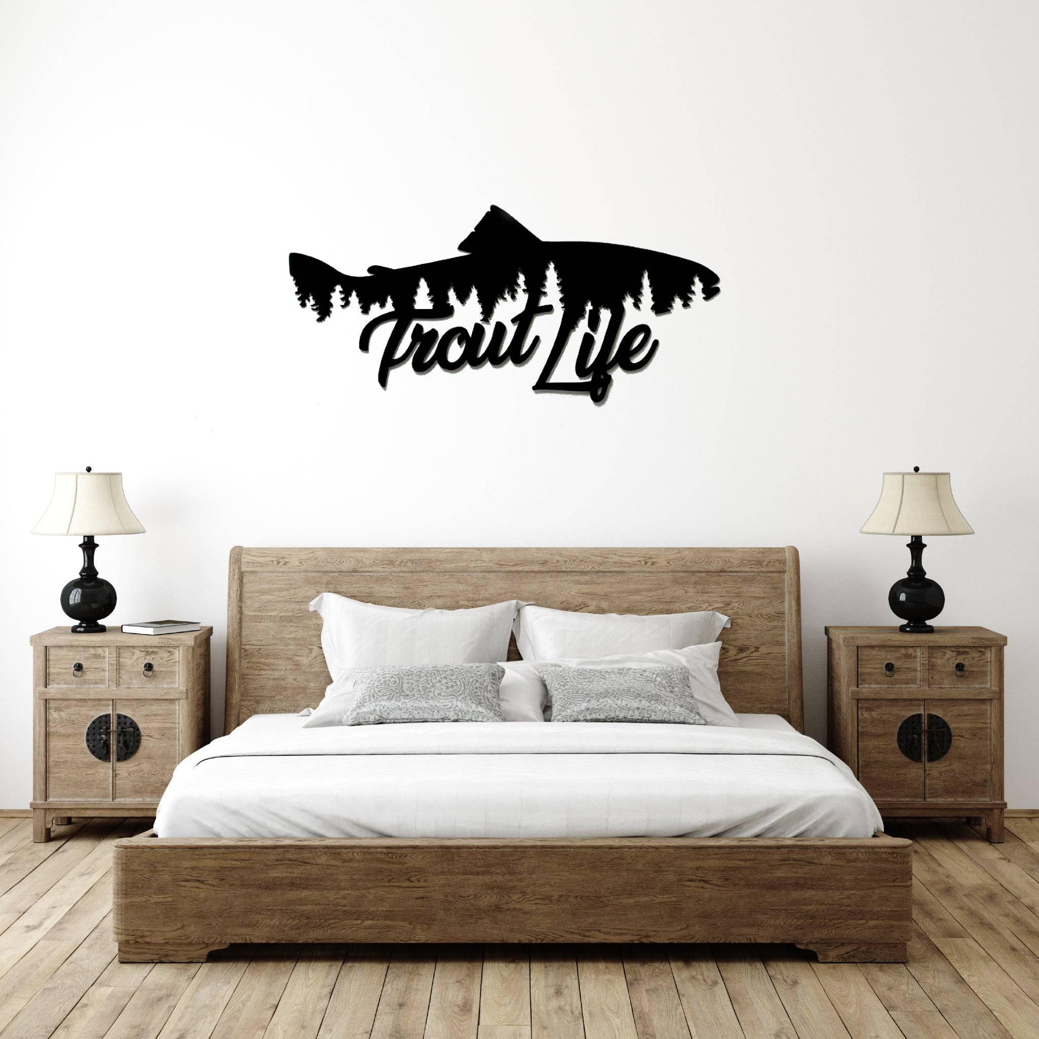 Trout Life Fish Design - Metal Wall Art