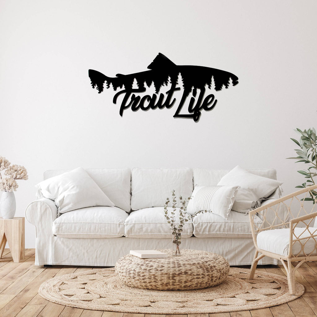 Trout Life Fish Design - Metal Wall Art