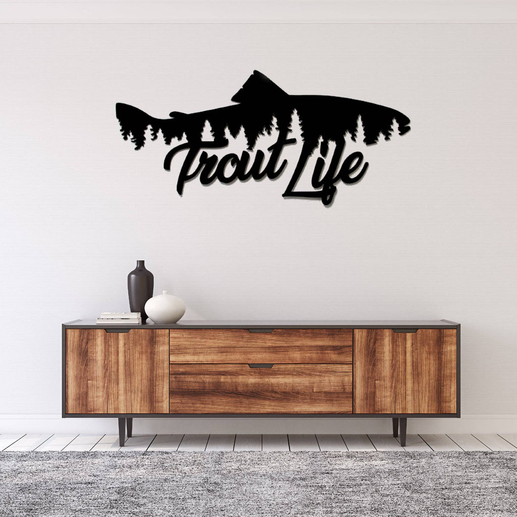 Trout Life Fish Design - Metal Wall Art