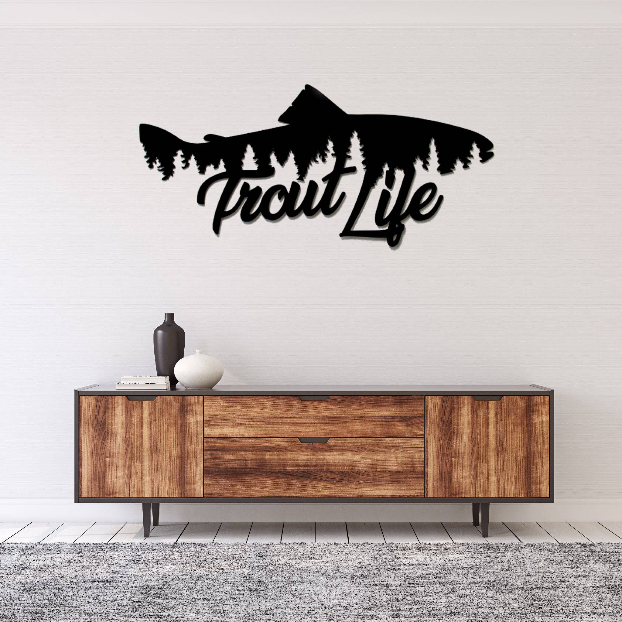 Trout Life Fish Design - Metal Wall Art