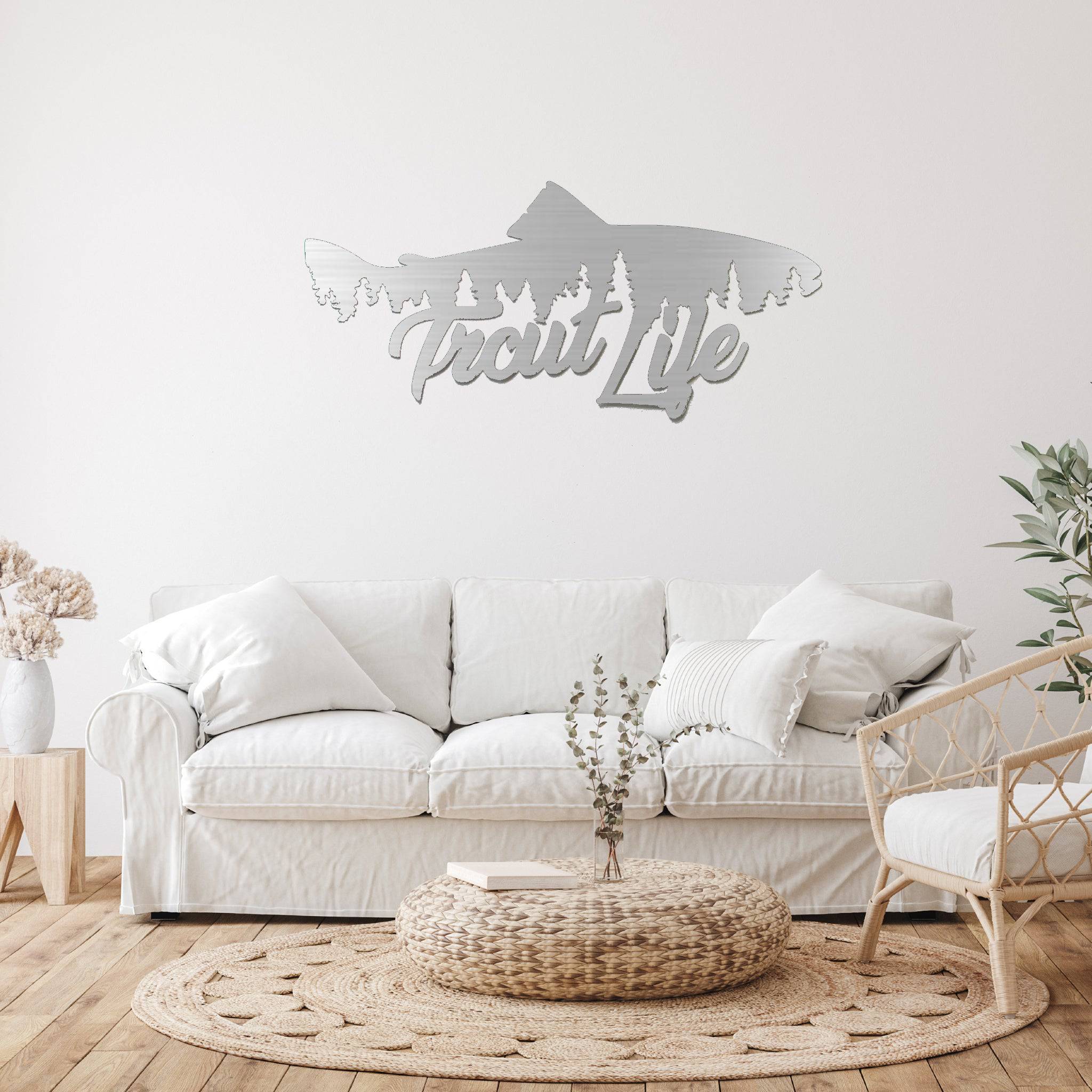 Trout Life Fish Design - Metal Wall Art