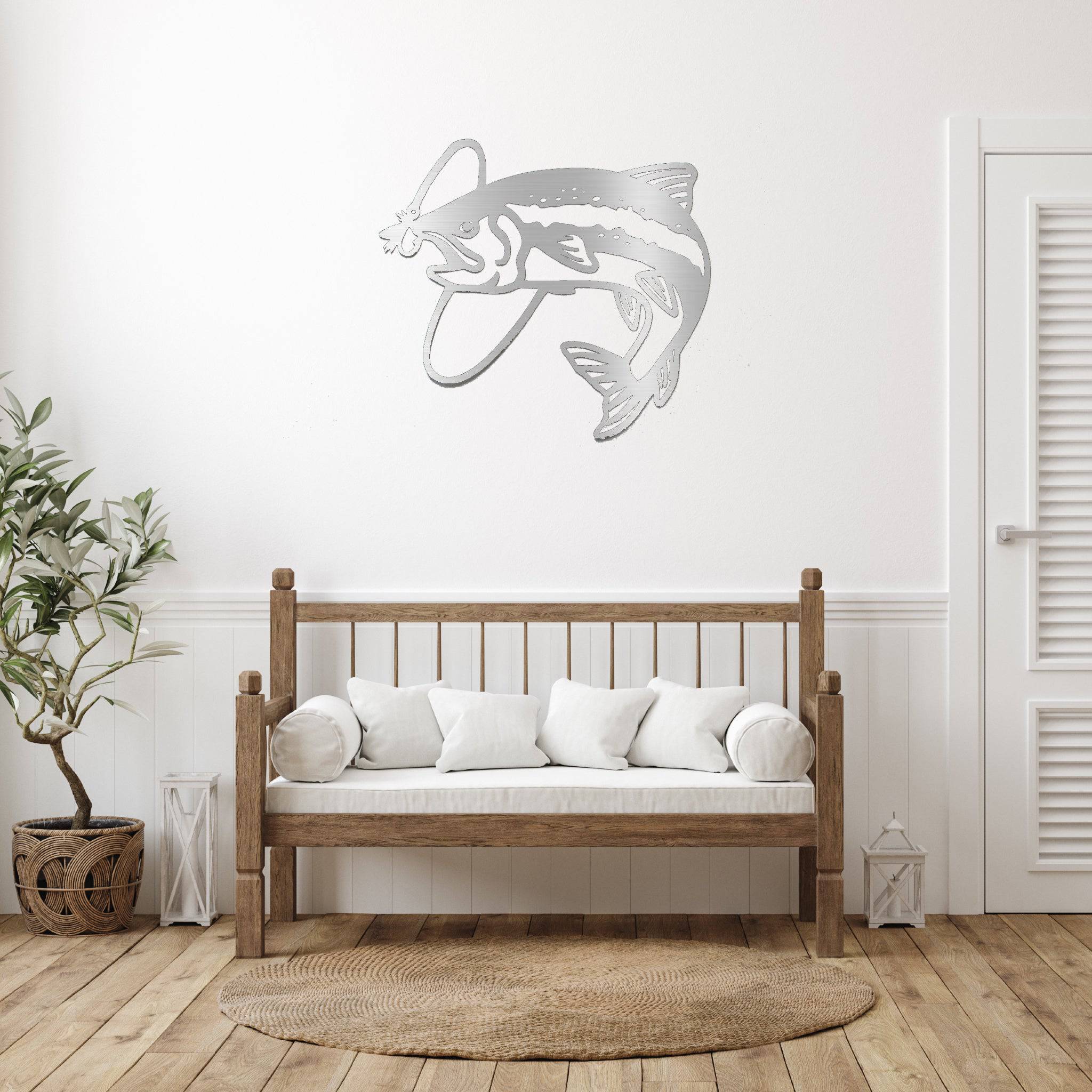 Trout Fly Fish Design - Metal Wall Art