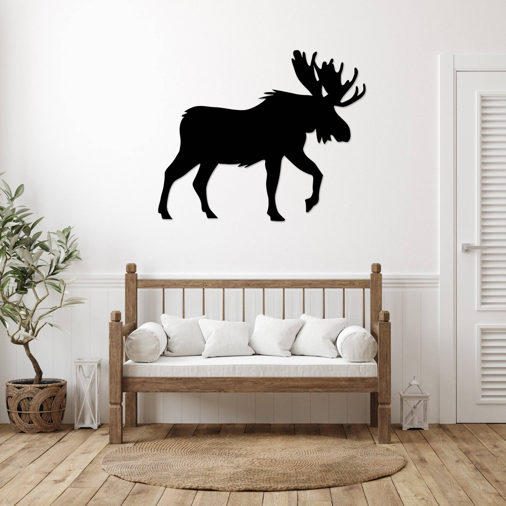 Crossing Moose - Metal Wall Art