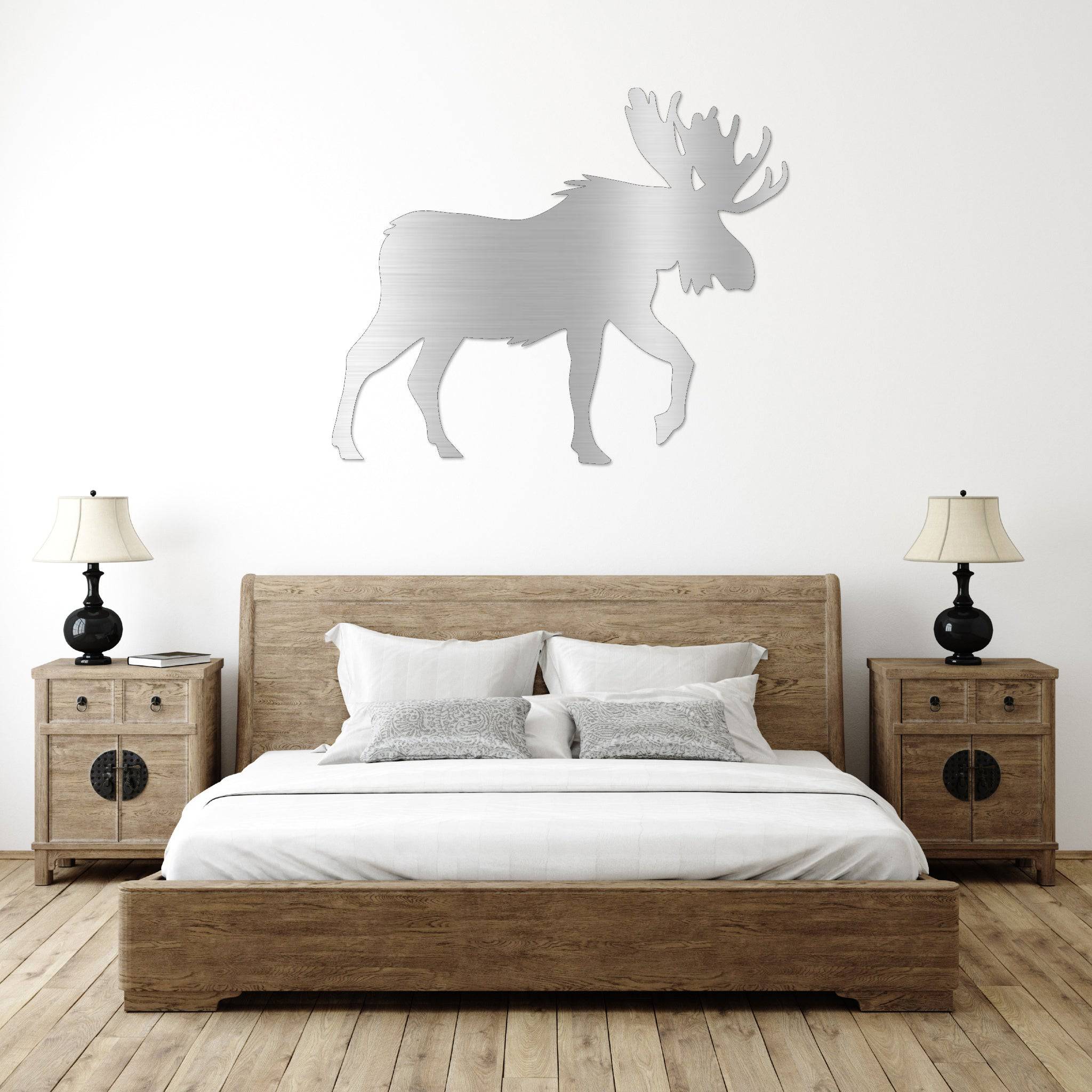 Crossing Moose - Metal Wall Art