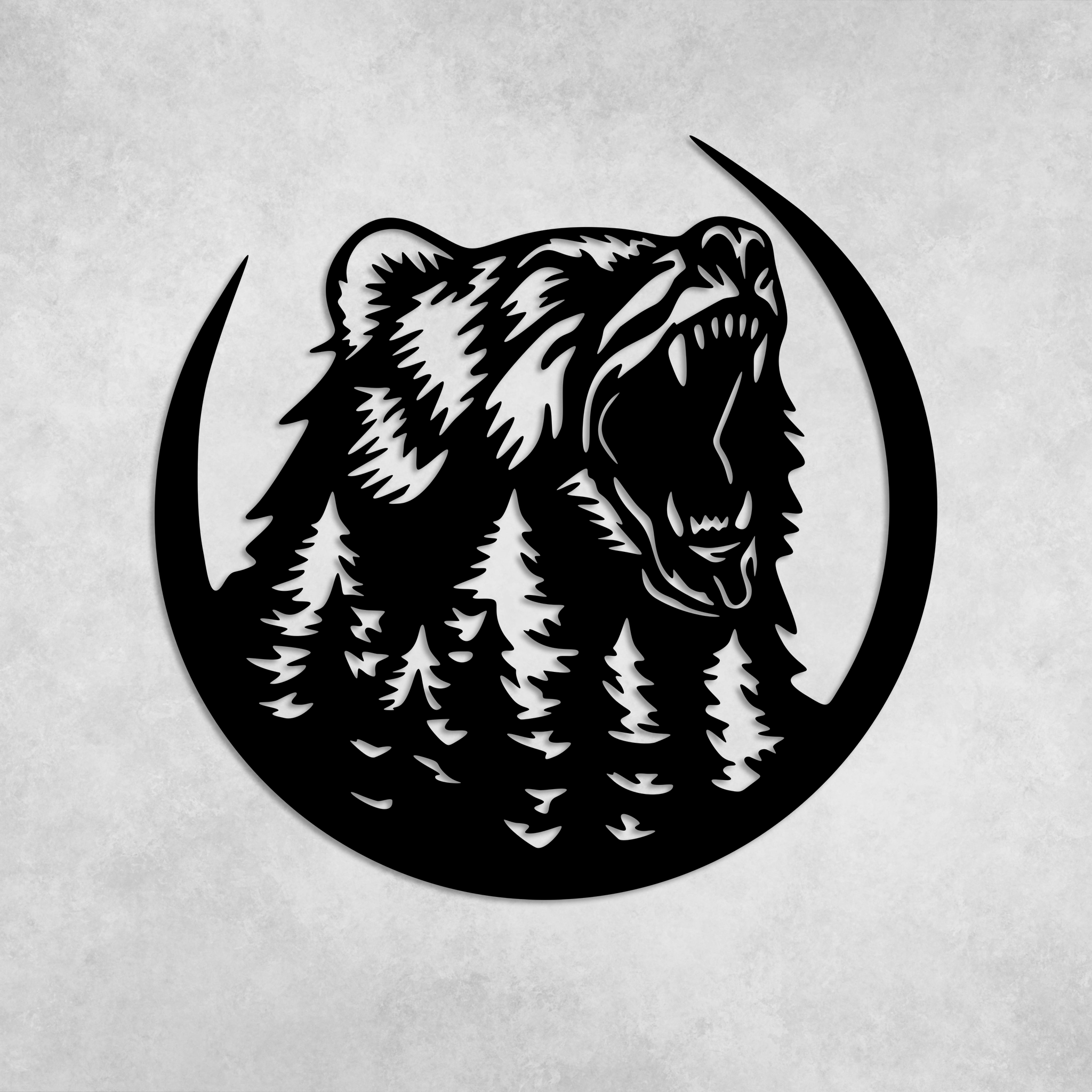 Growling Bear - Metal Wall Art