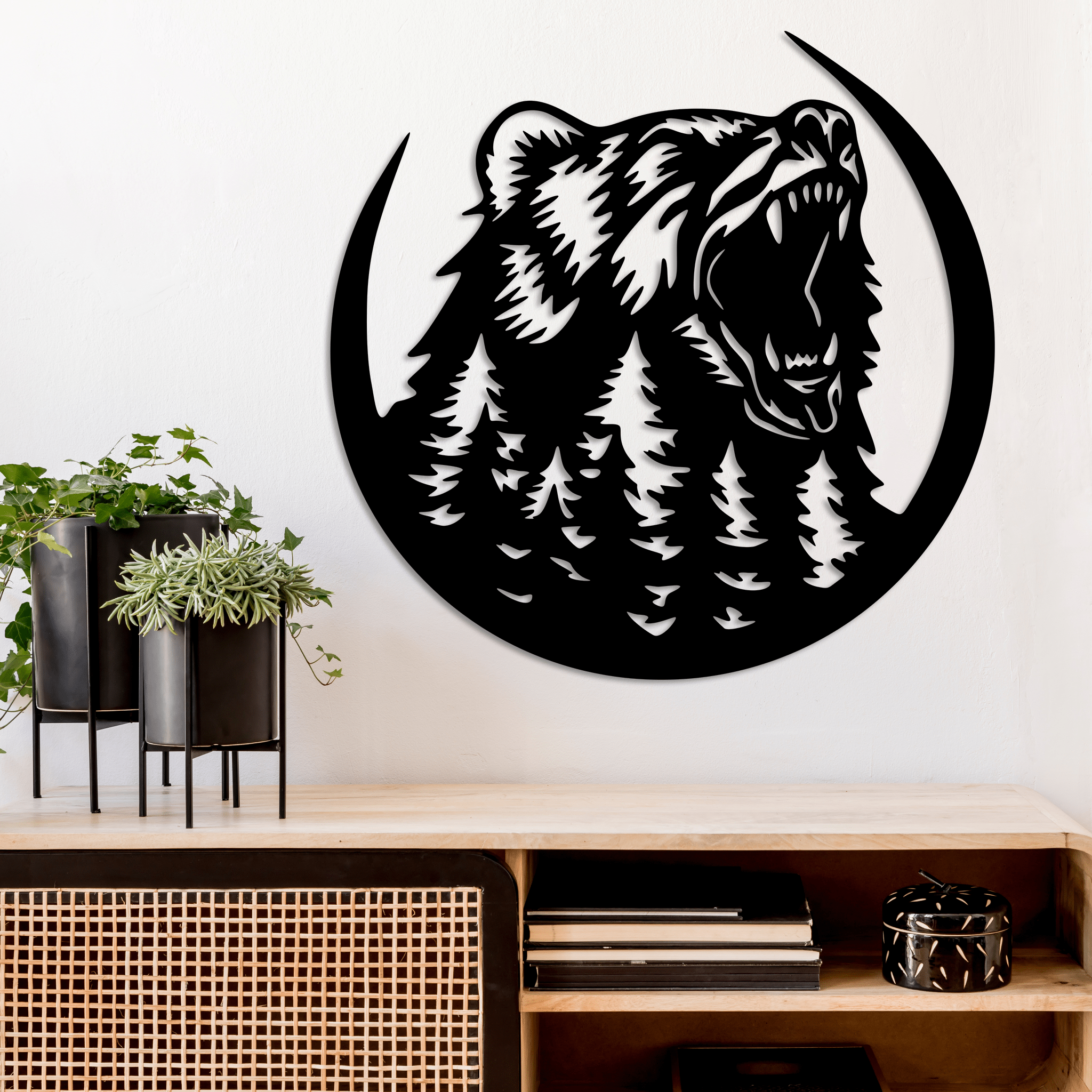 Growling Bear - Metal Wall Art