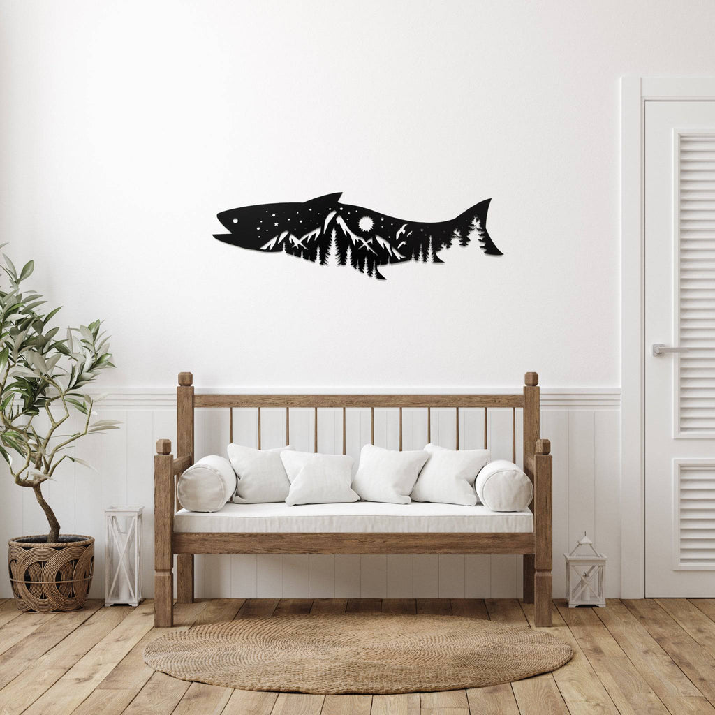 Salmon Fish Design - Metal Wall Art