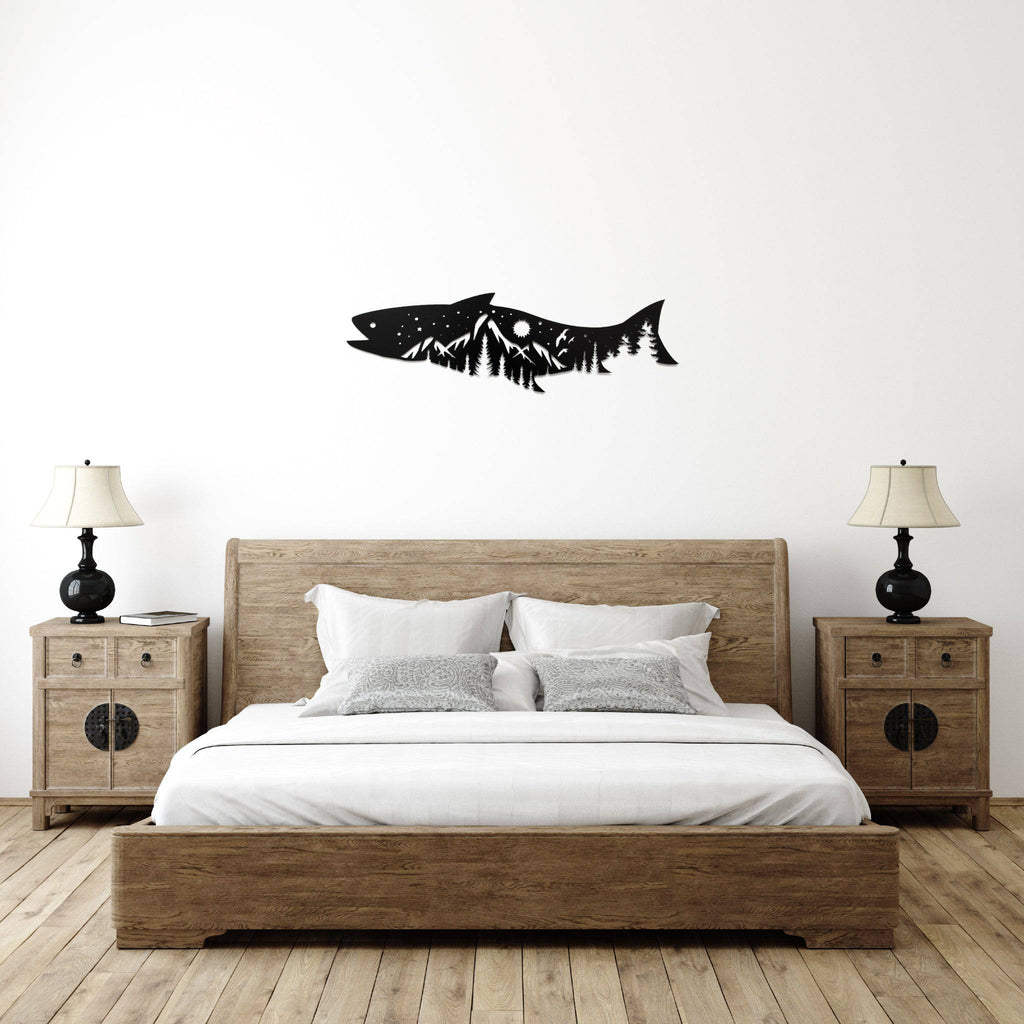 Salmon Fish Design - Metal Wall Art